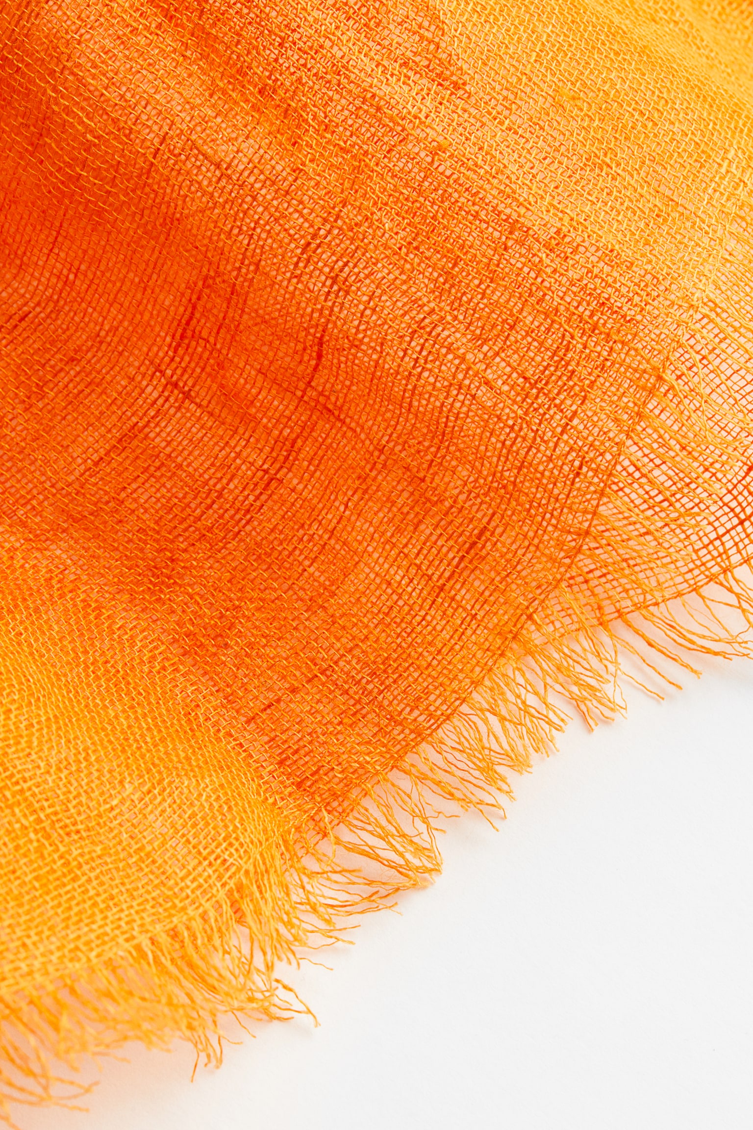 Linen Scarf - Orange/Black - 2