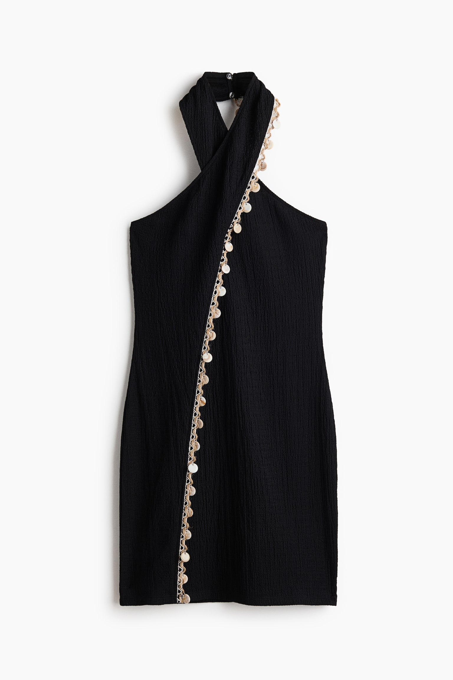 Embellished halterneck dress-Black - 2