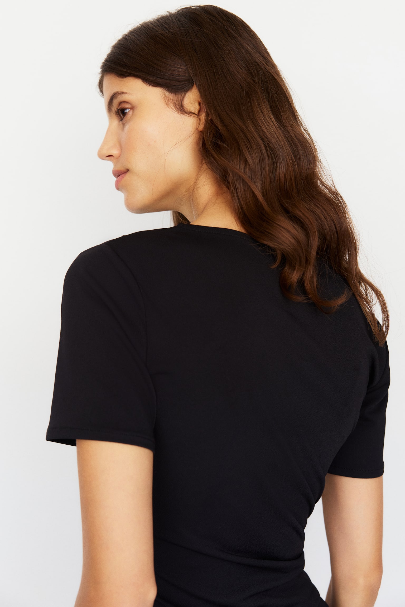 MAMA Draped nursing top - Black/Pale beige - 4