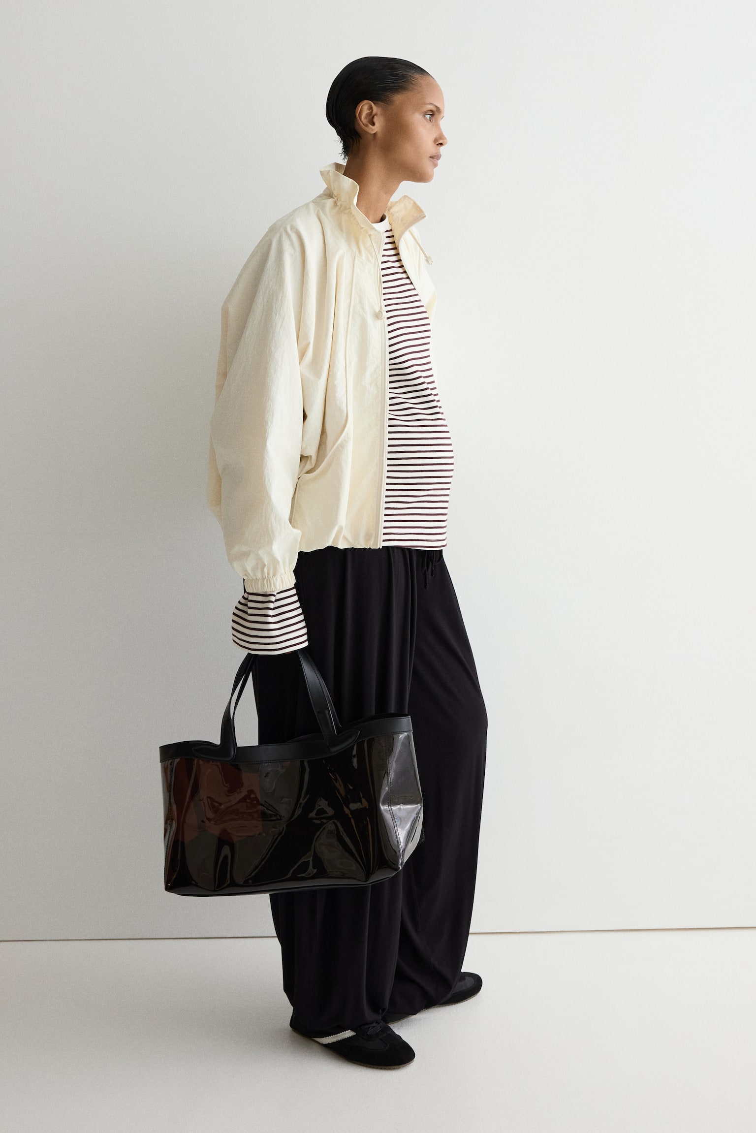 Женские брюки H&M Mama Balloon-Leg with Drawstring, цвет: Чёрный — фото 5