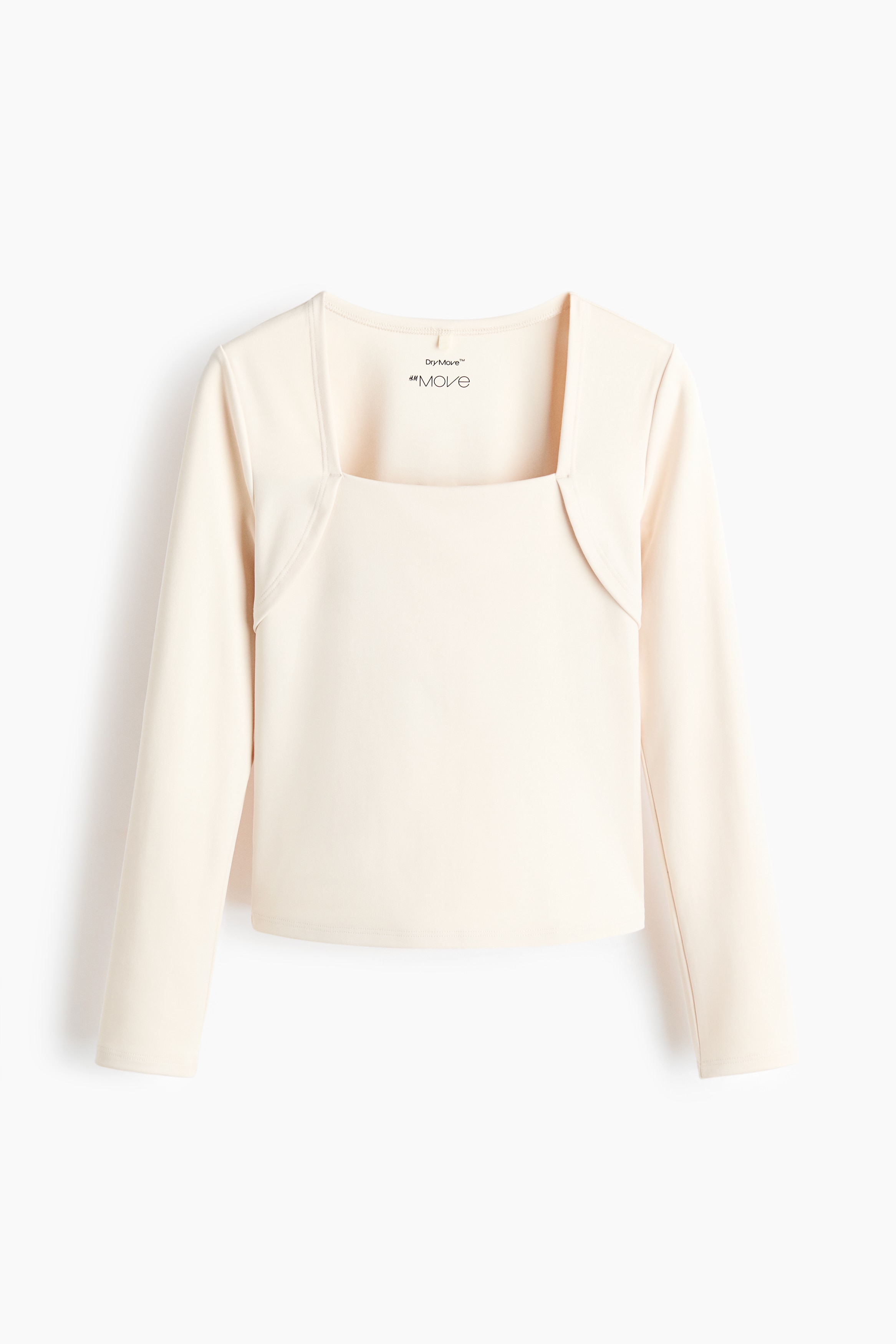 Långärmad träningströja med DryMove™ - Ljusbeige/Ljusrosa/Svart