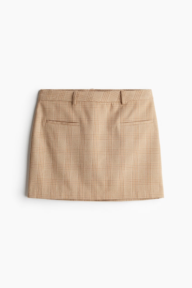 Minifalda sastre - Beige/Cuadros/Gris oscuro jaspeado - 1