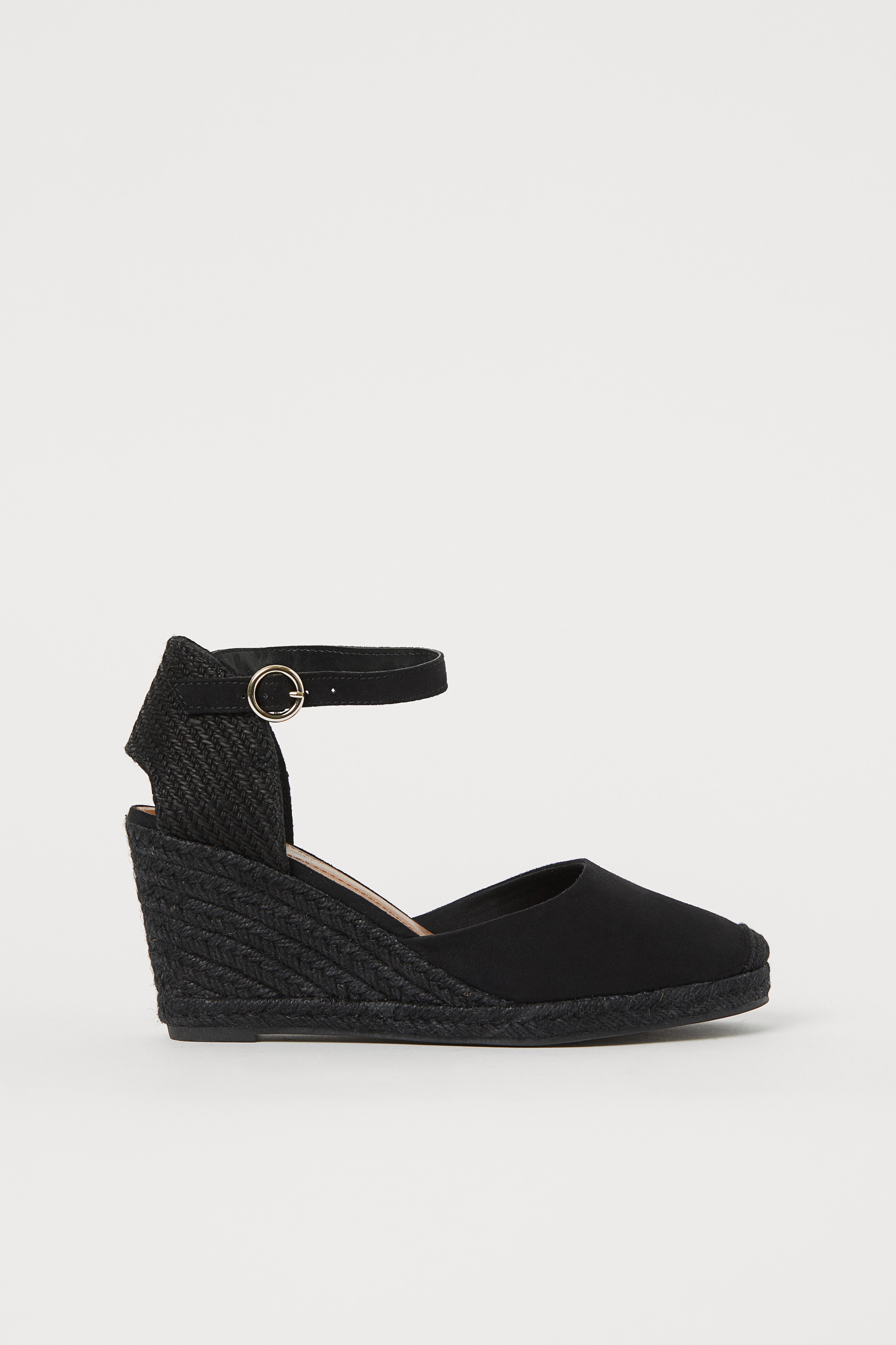 H&m fashion black wedges