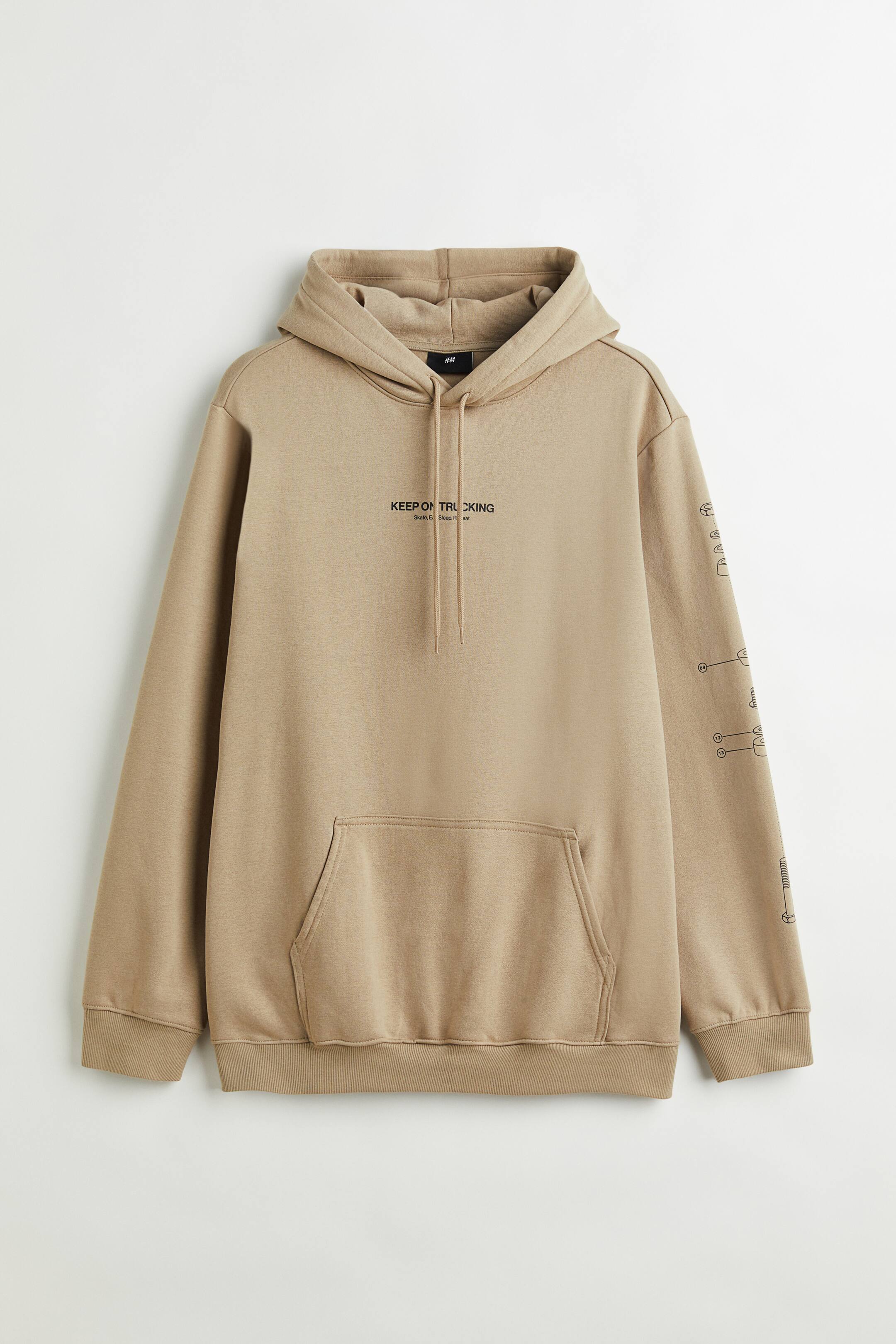 View larger image: Regular Fit Hoodie - Beige/Keep on Trucking - Men | H&M PH 1