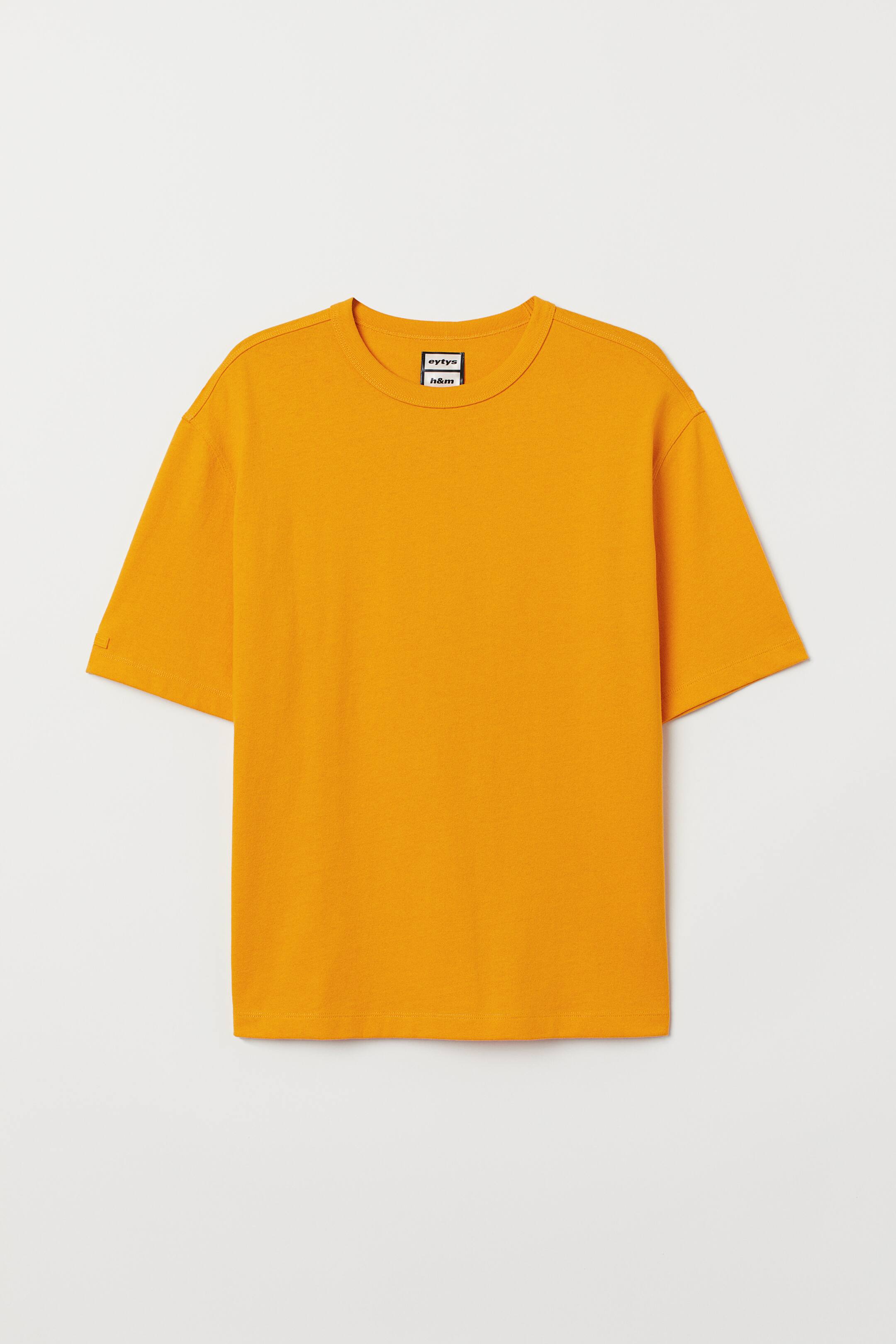 Cotton-blend T-shirt Yellow Men H&M
