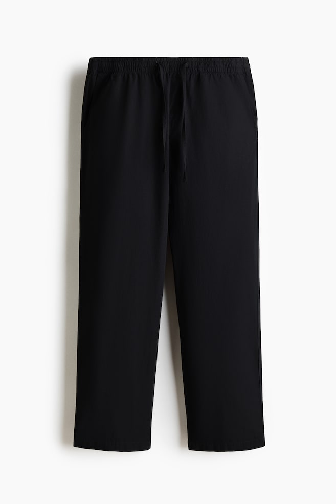 Relaxed-Fit Poplin Pants - Black/Blue/striped/Dark green/plaid/Khaki green/checked/Gray/checked/Dark blue/checked/Light blue/striped/Dusty turquoise/striped/Black/striped/Light purple/striped/Khaki green/striped - 1