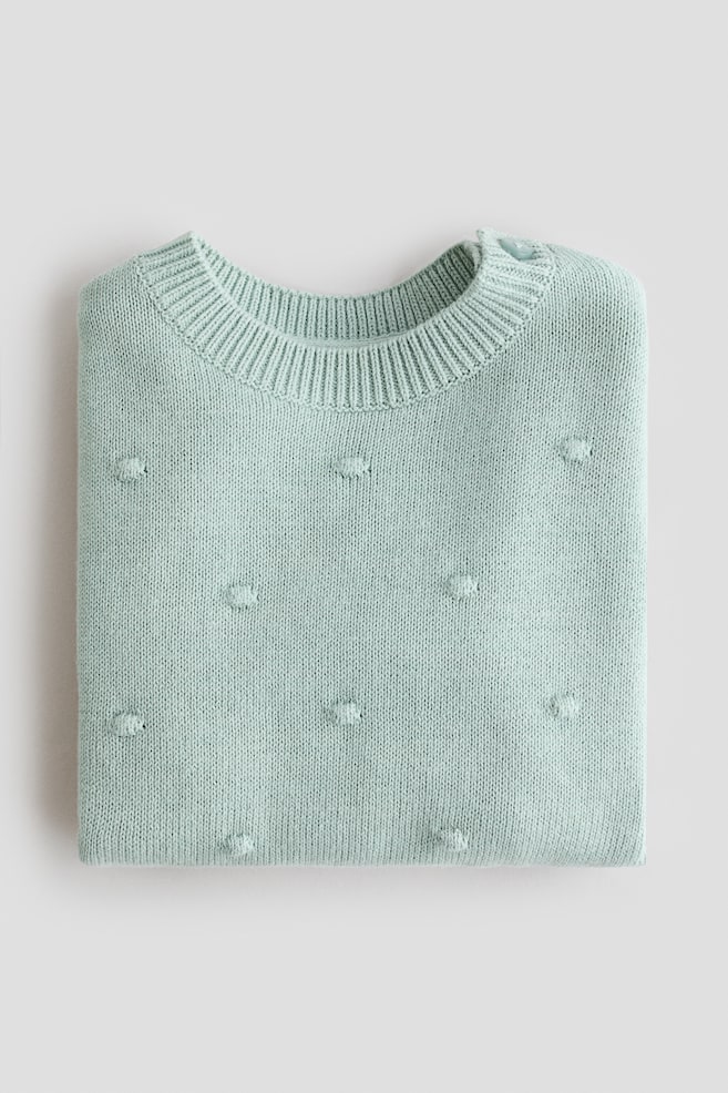 Pullover in Jacquardstrick-Türkis - 2