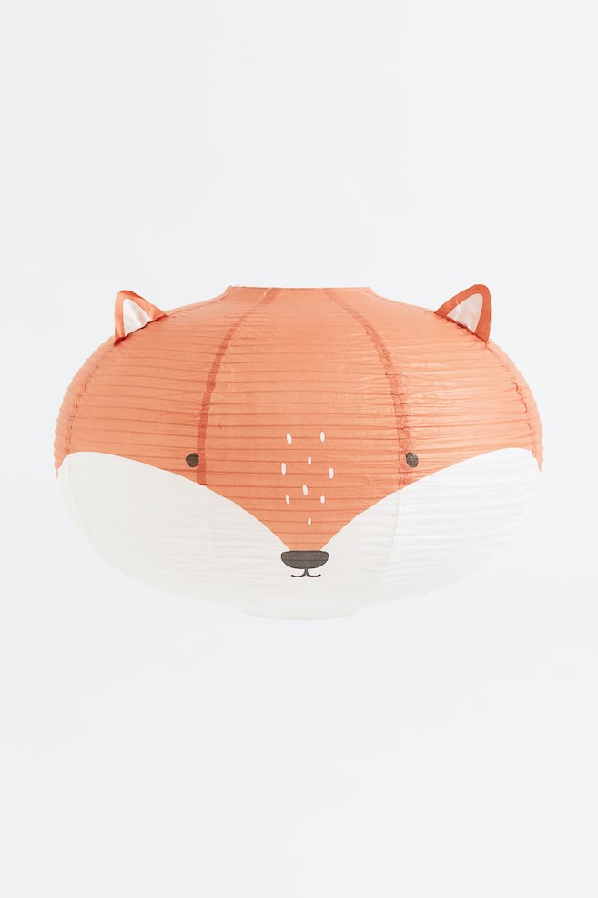 Lampskärm i rispapper - Orange/Fox - 1
