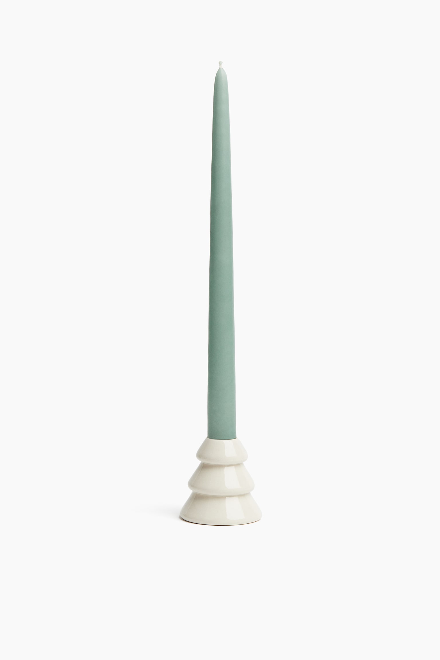 Stoneware candlestick - White - 1