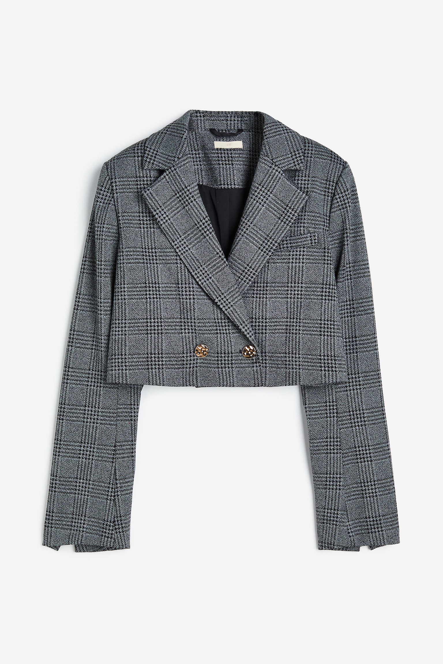 Americana cropped - Gris oscuro/Cuadros