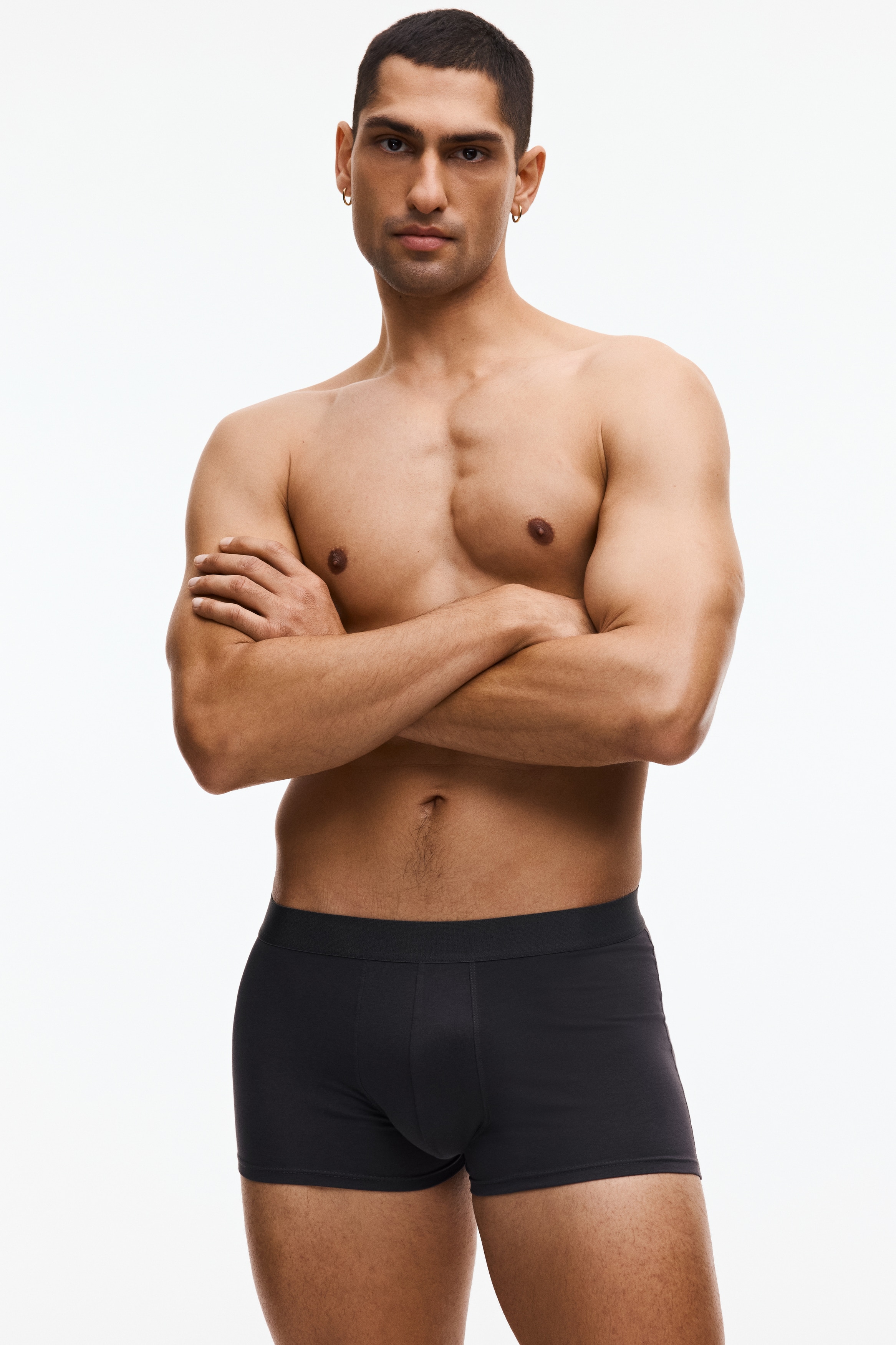 5-pack Short Boxer Briefs with Lycra® - Teal/light gray/Beige/dark brown/Dark gray melange/black/Navy blue/Gray melange/Black/White/Light blue/navy blue