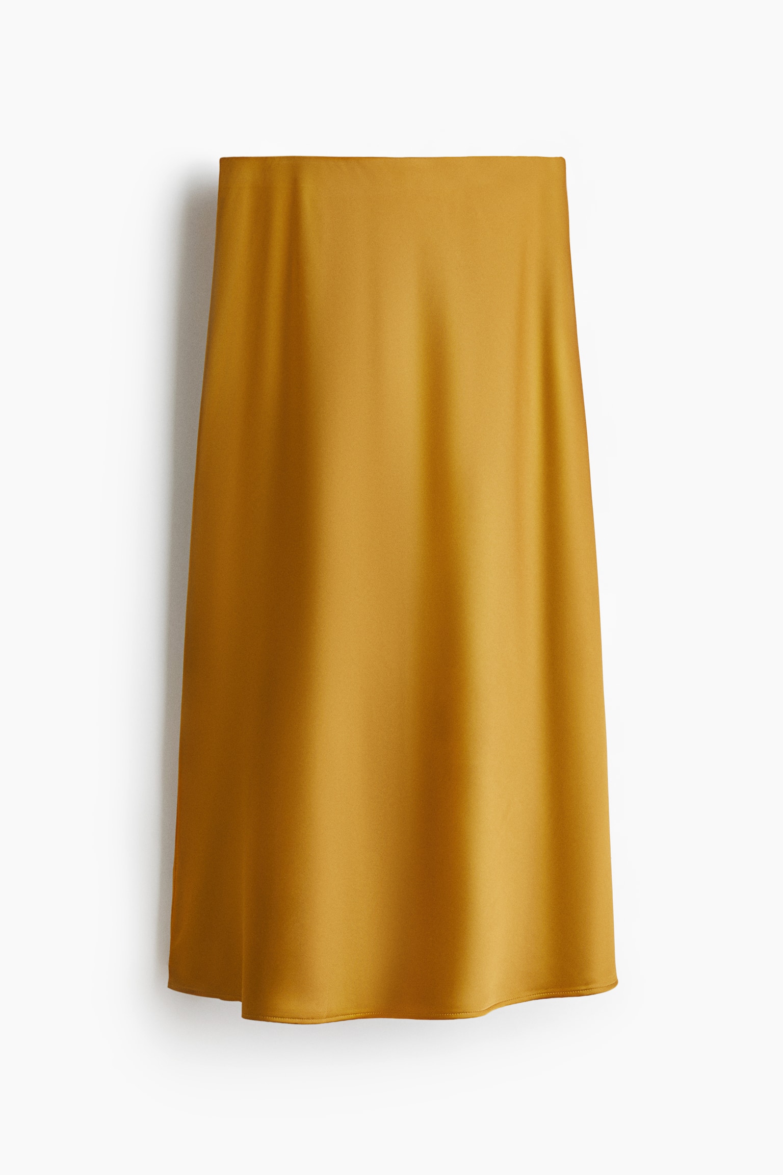 Satin midi skirt - Golden brown/Red - 1