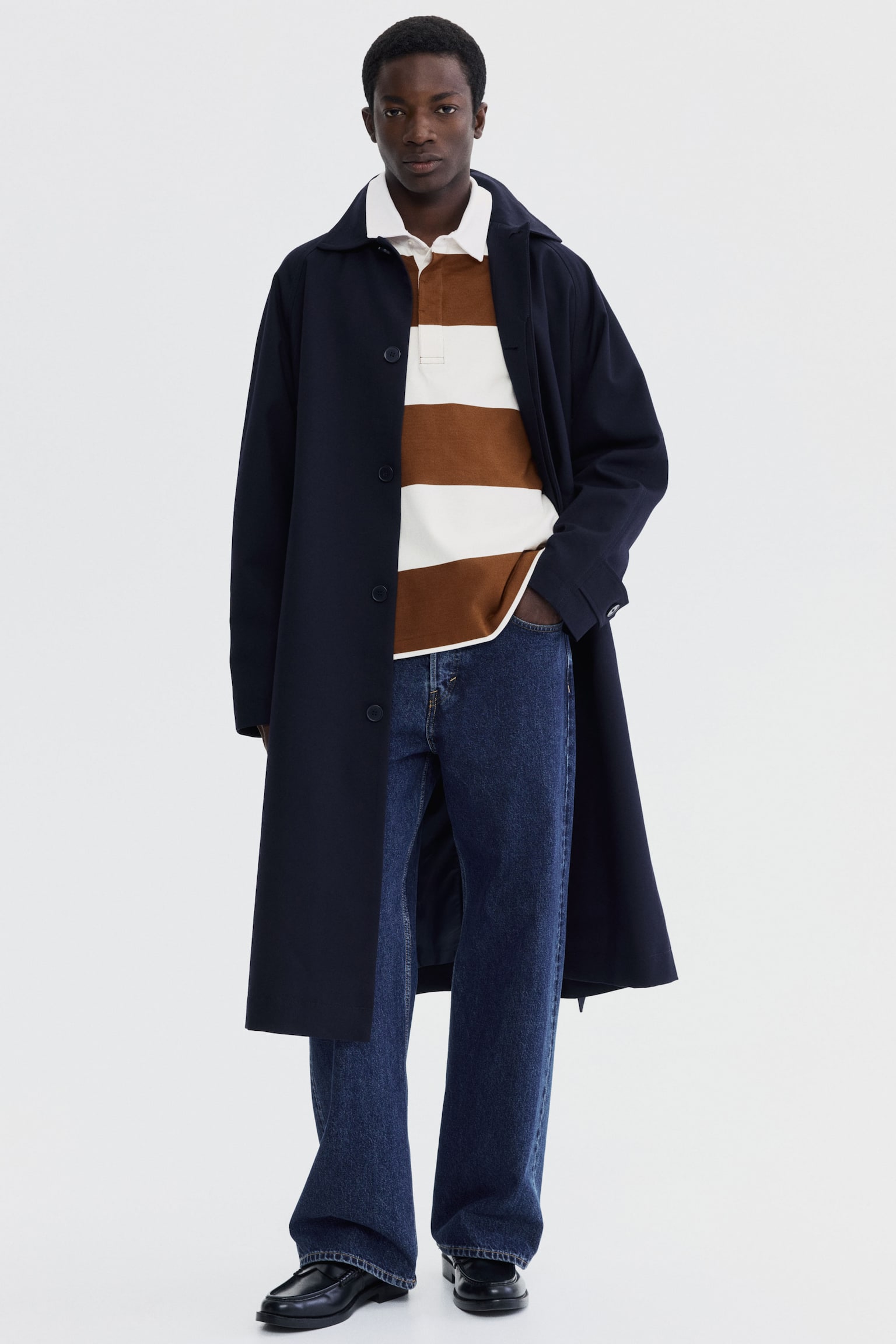 Regular Fit Cotton rugby shirt - Brown/Colour block/Dark green/Colour block - 5