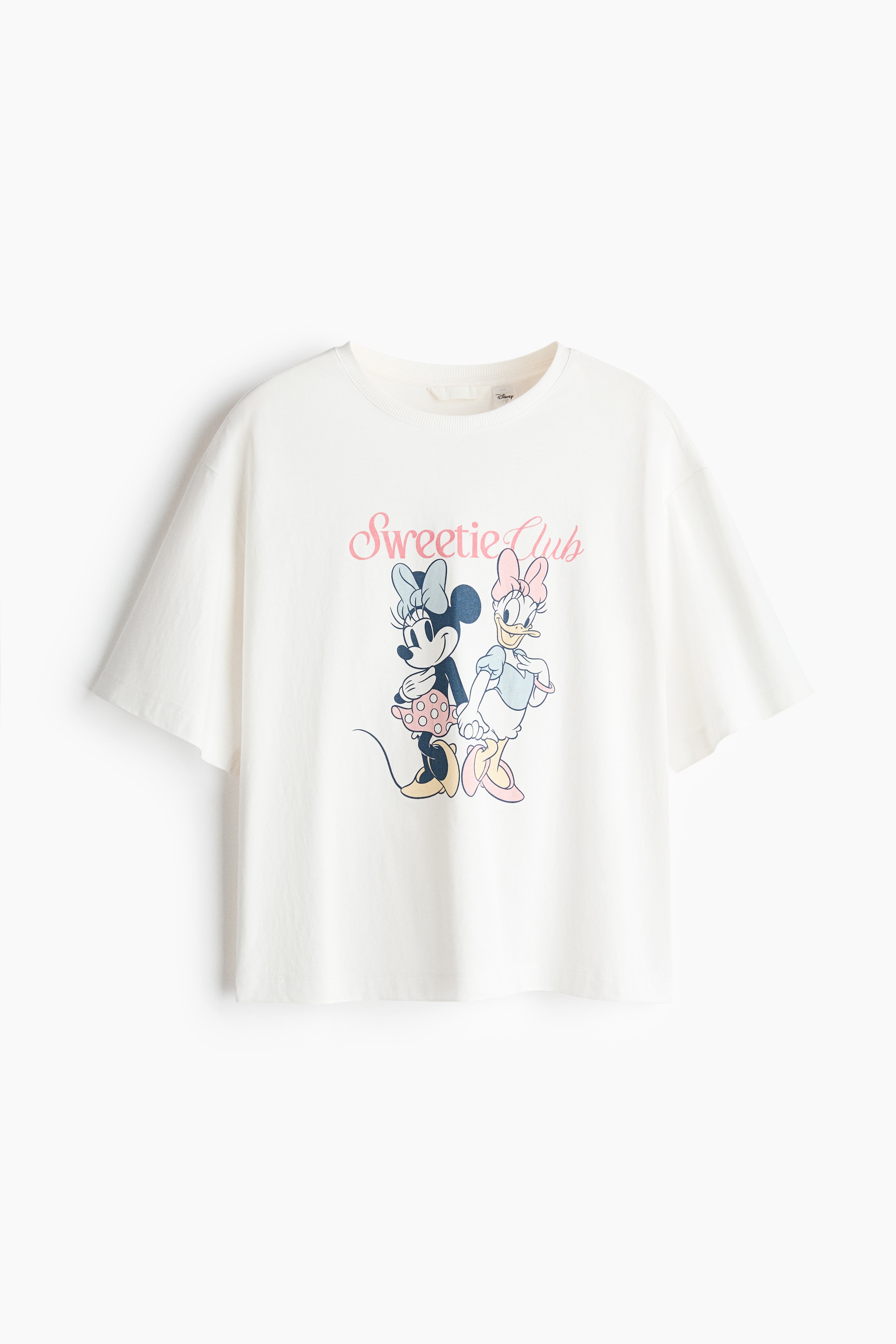 Áo thun cotton in hình - Ivory/Minnie Mouse/Màu xám nhạt đốm/Vịt Daisy/Xanh khói nhạt/Chuột Minnie