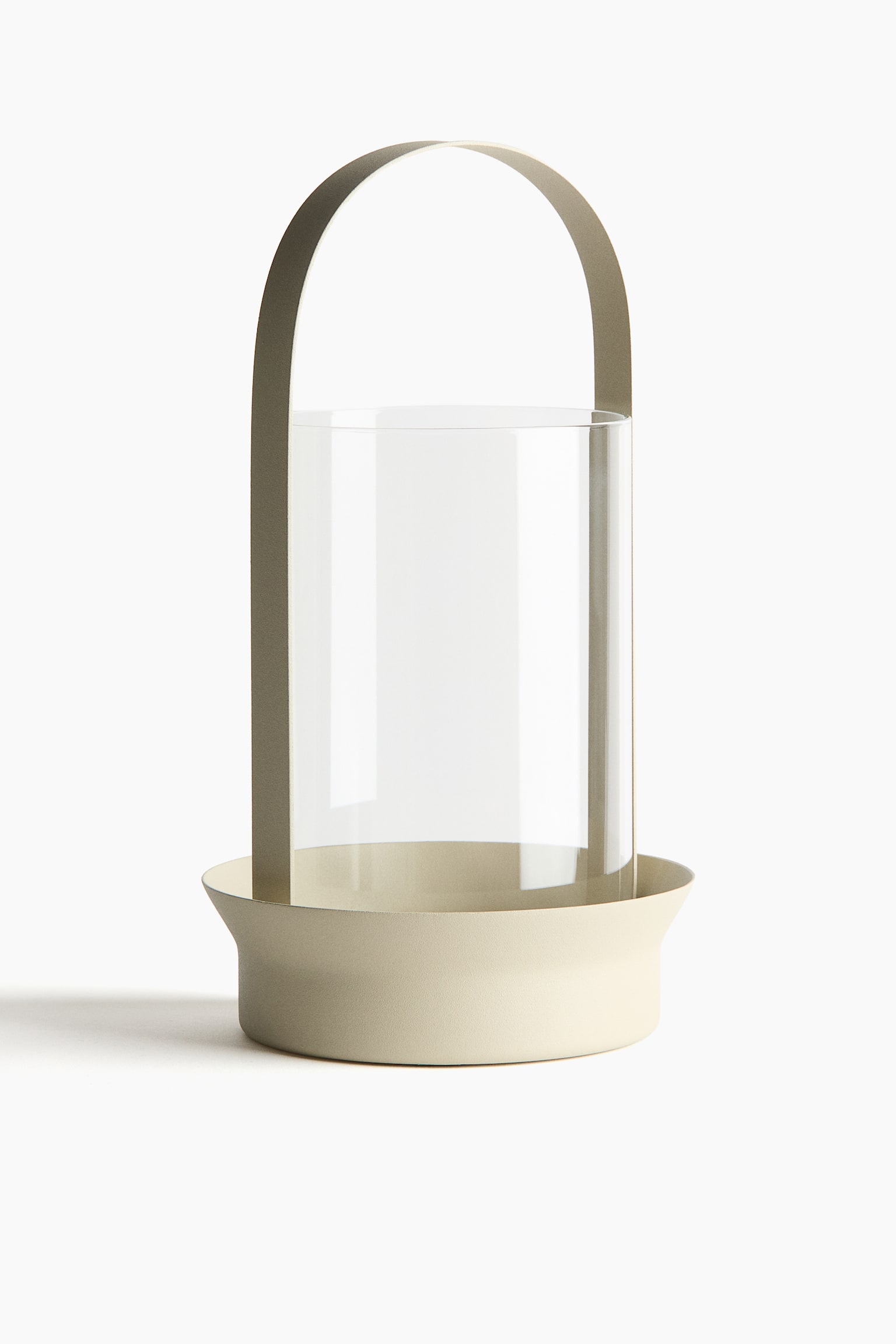 Large glass lantern - Light beige/Black - 4