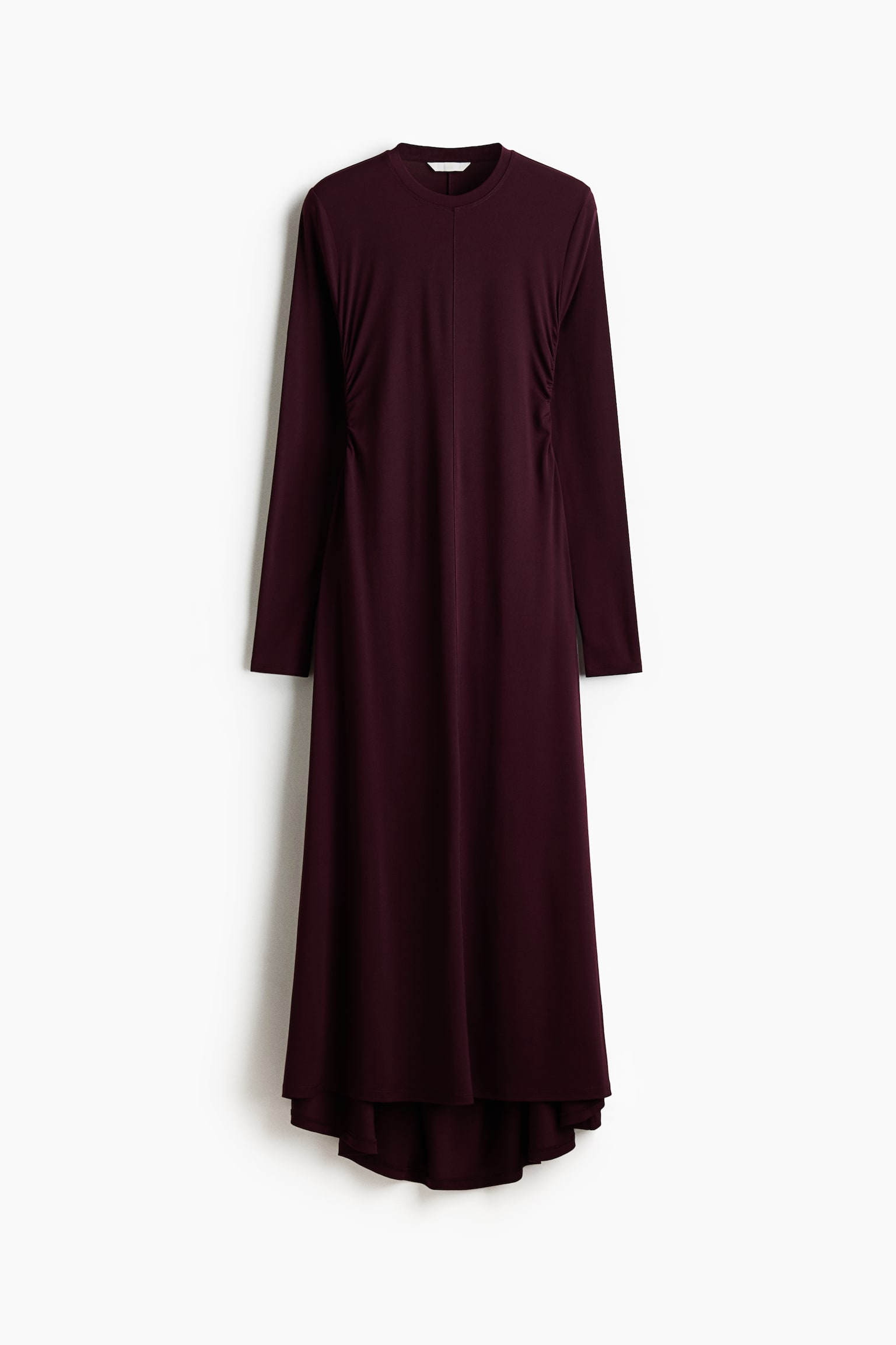 Gathered jersey dress - Burgundy - 2