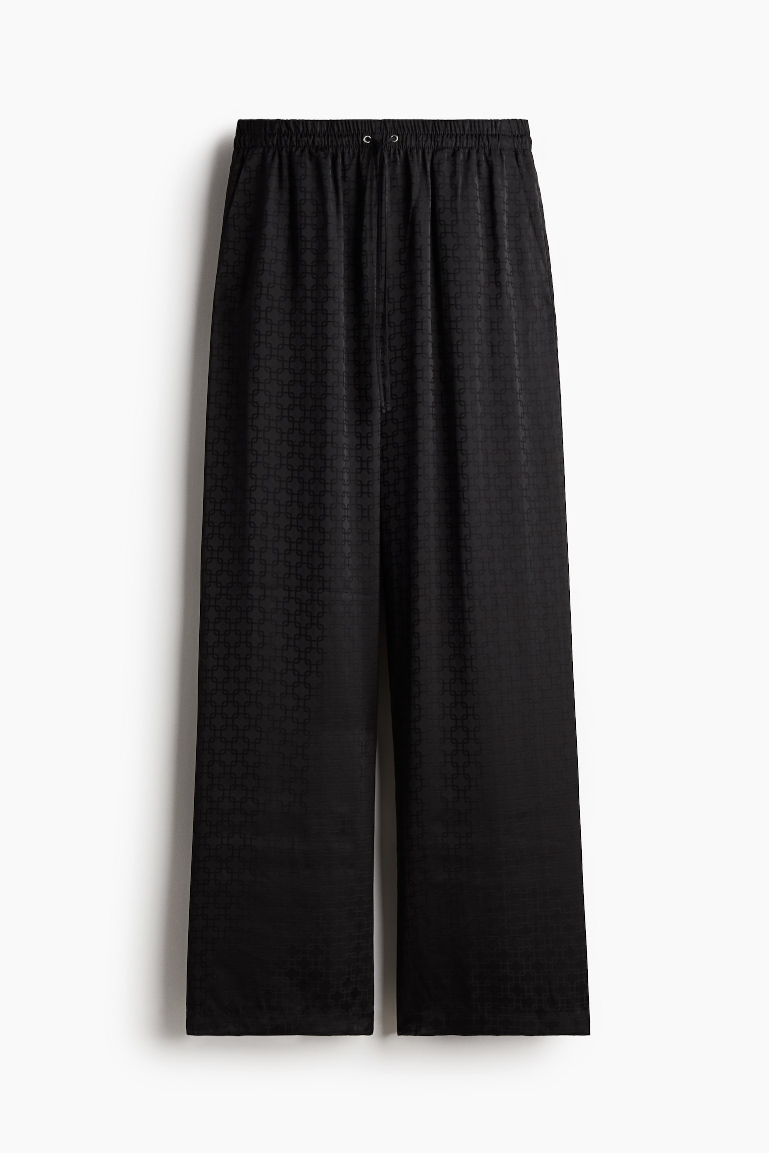 Wide drawstring trousers - Black/Patterned/Navy blue/Patterned/Beige/Patterned - 2