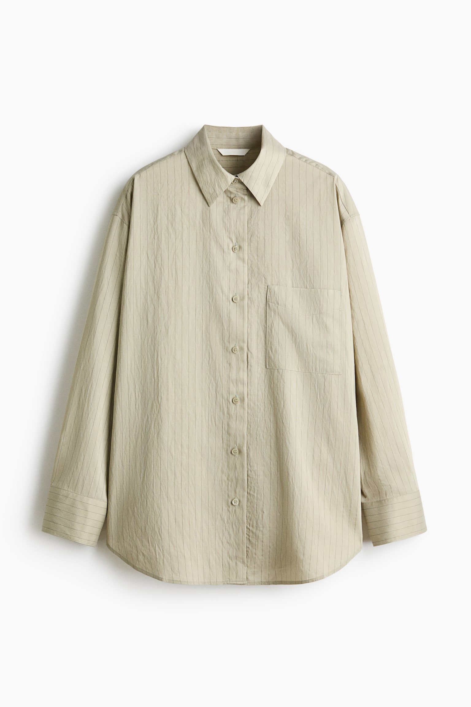 오버사이즈 셔츠 - 카키 베이지/핀스트라이프/라이트 베이지/핀스트라이프