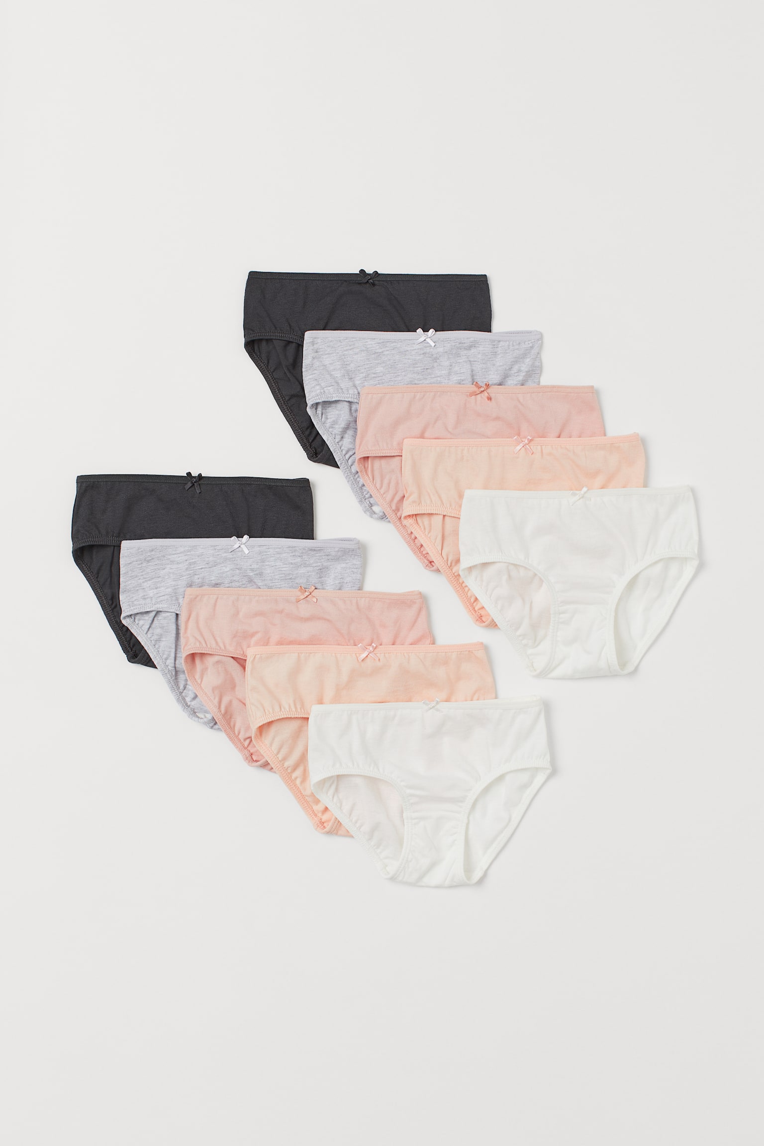 10-pack Jersey Briefs - Light pink/Light grey marle/Light purple/Light pink/White - 1