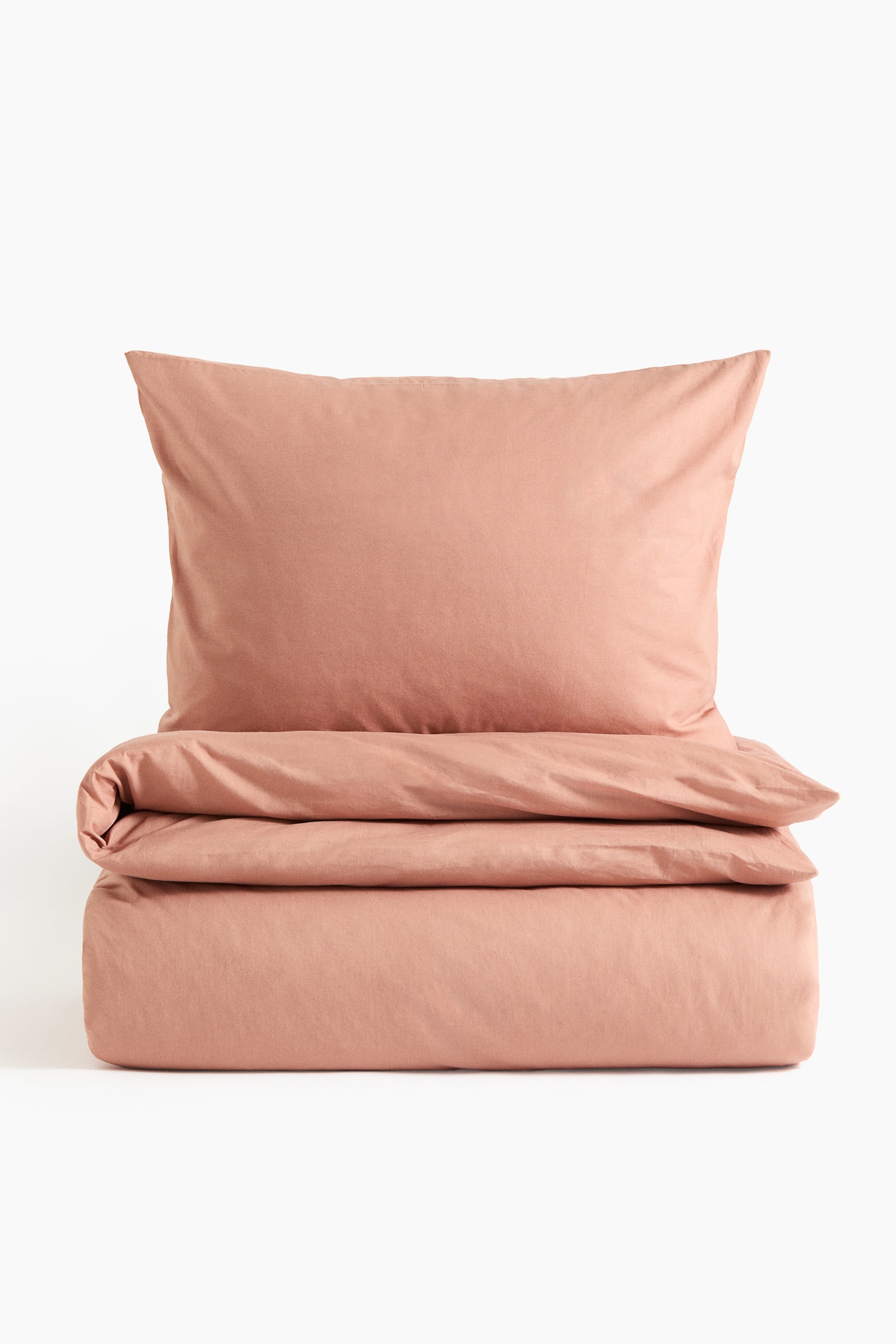 Cotton single duvet cover set - Terracotta/Dusty blue/Dusty yellow/Dark brown/White/Dark green/Light pink/Dusty pink/Grey/Light beige/Khaki green/Brown/Greige/Light khaki green/Mole/Burgundy/Dark green