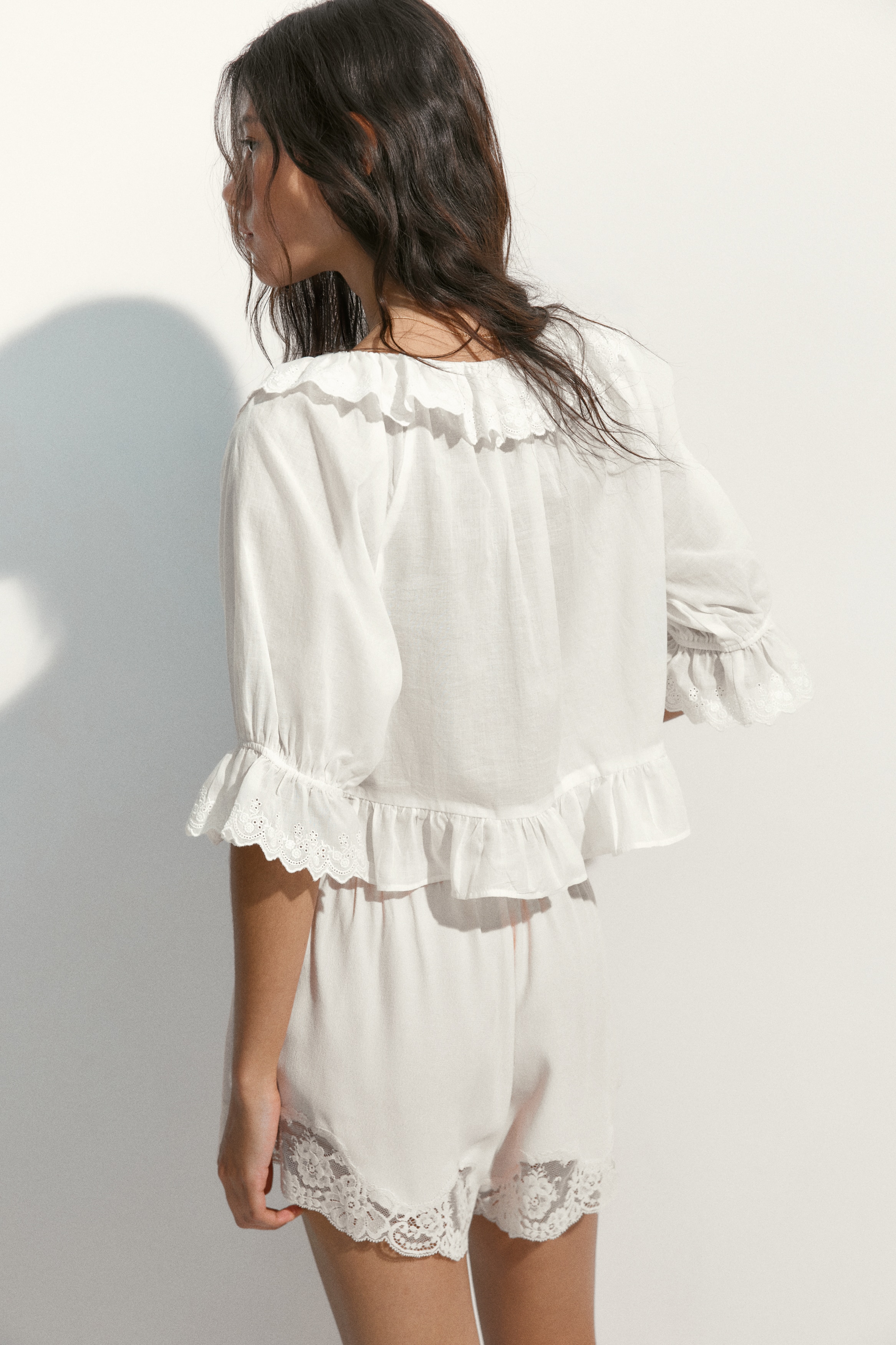 Broderie anglaise cotton blouse
