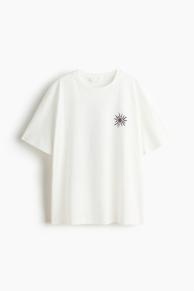 Oversized Printed T-Shirt - White/Sol de Verano/White/L'aragosta/Light beige/Tide Wanderer - 1