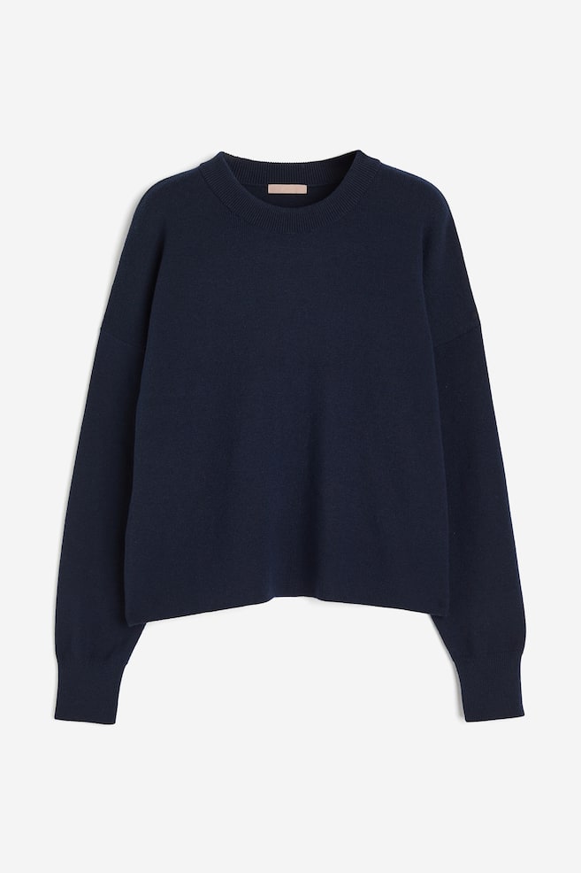 Sweter oversize - Granatowy/Beżowy - 2
