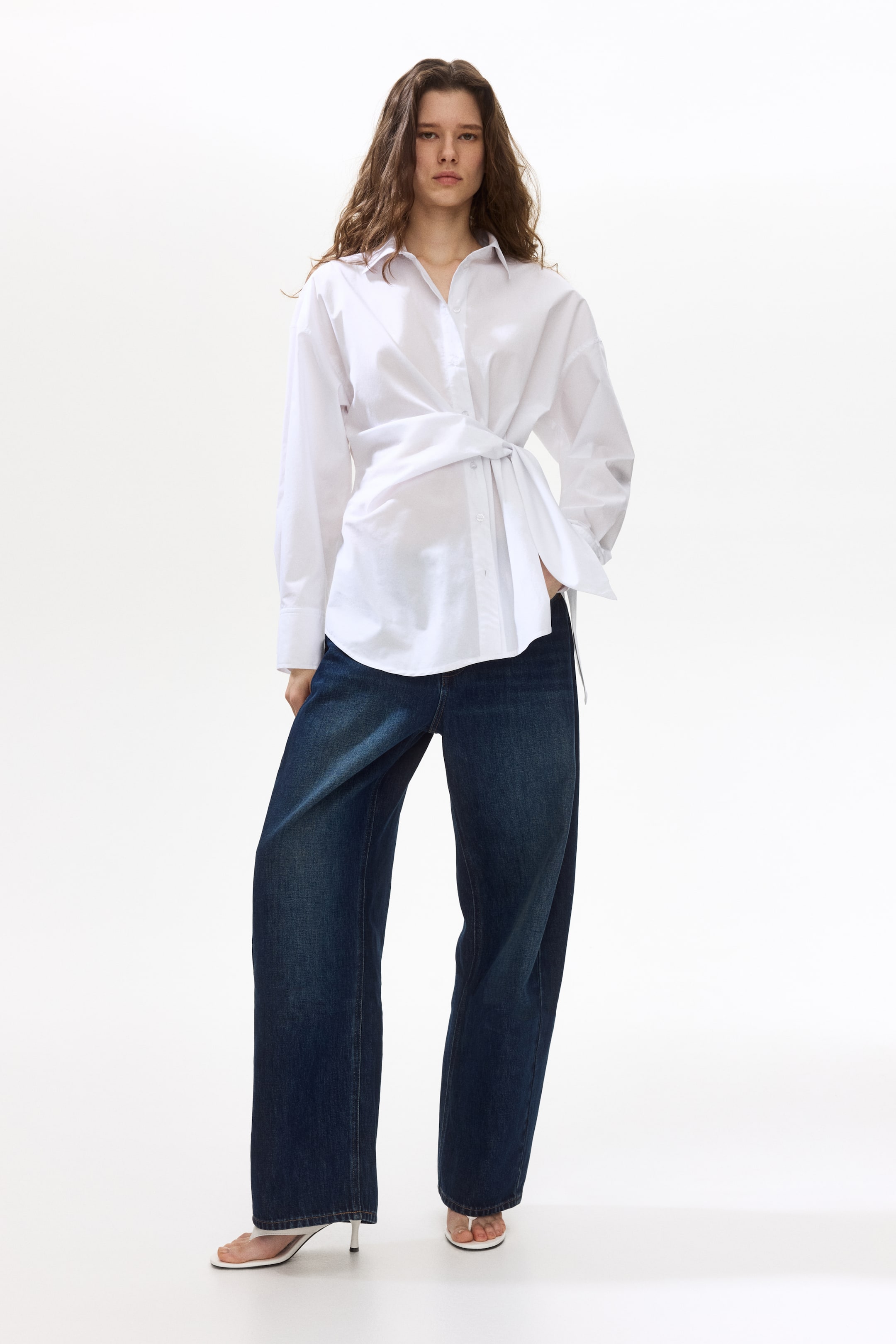Chemise en coton avec détail à nouer