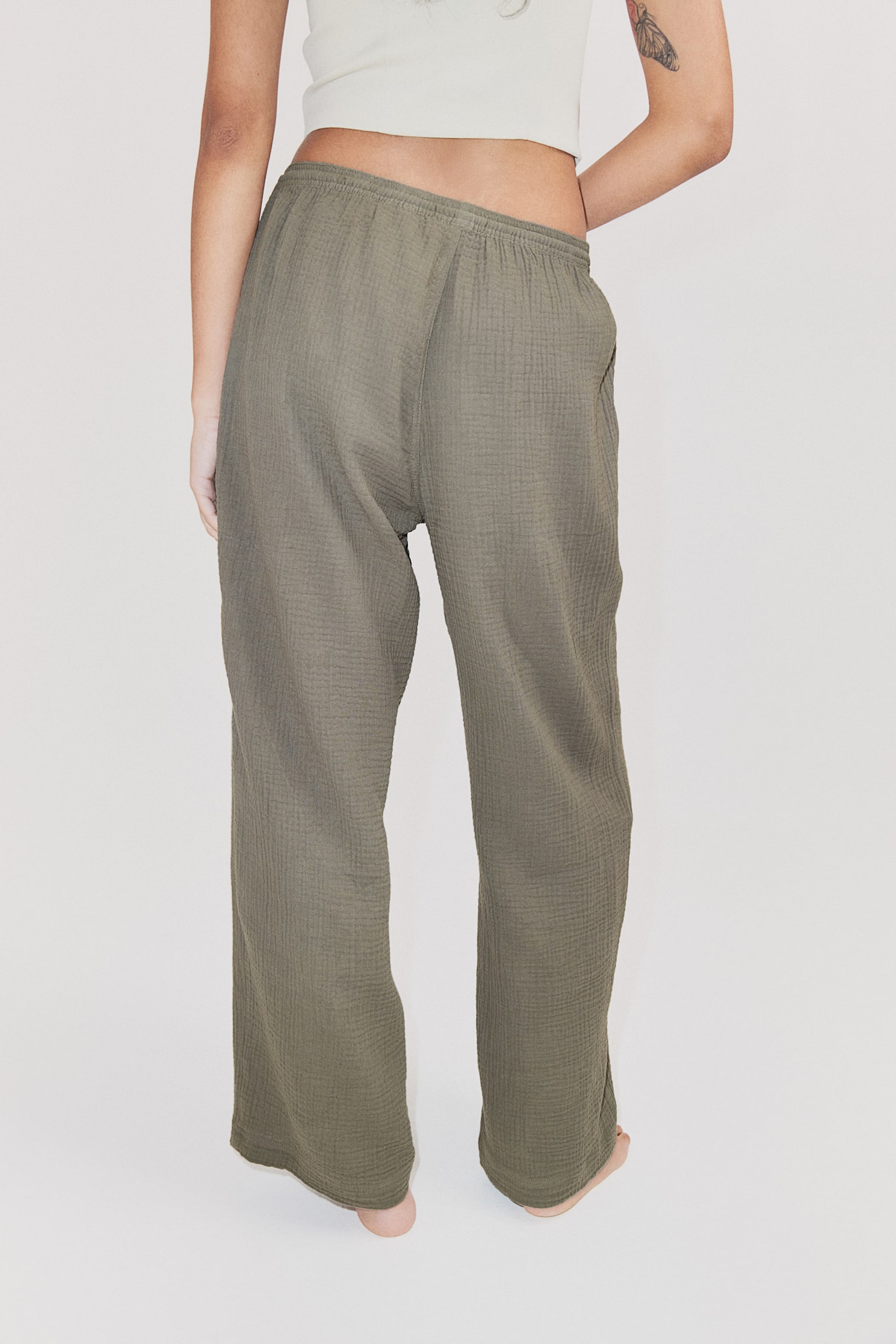 Muslin Pull On Pants - Dark khaki green/Black - 6