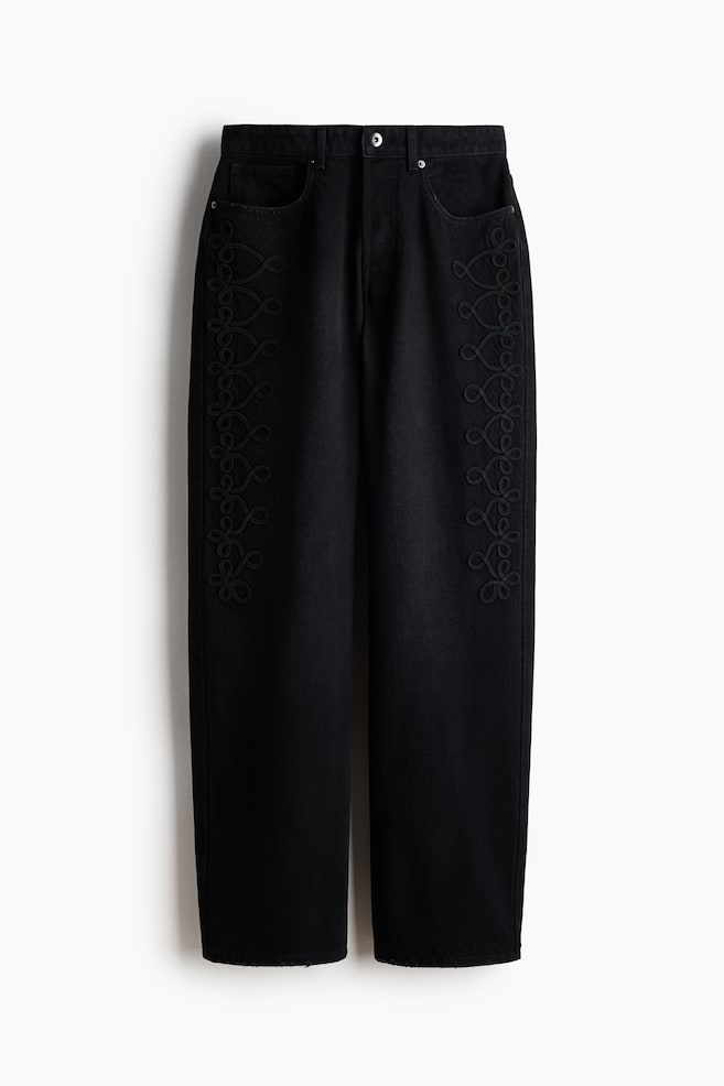 Straight Regular Waist Jeans - Nero - 1