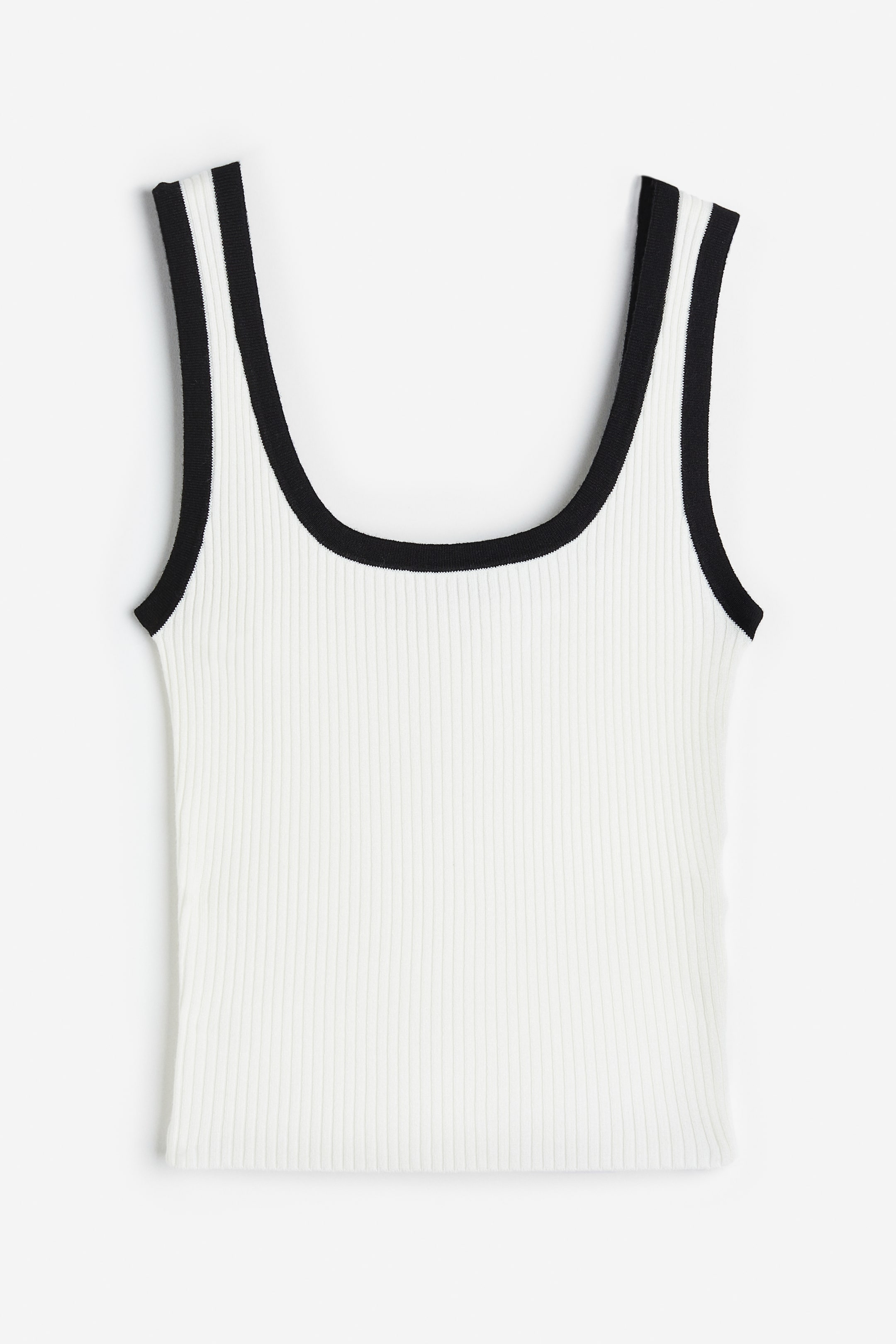 View larger image: Rib-knit vest top - Cream/Black - Ladies | H&M 1