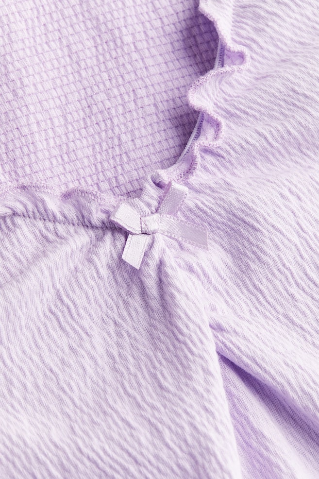Crinkled jersey top - Light purple/White/Black - 2
