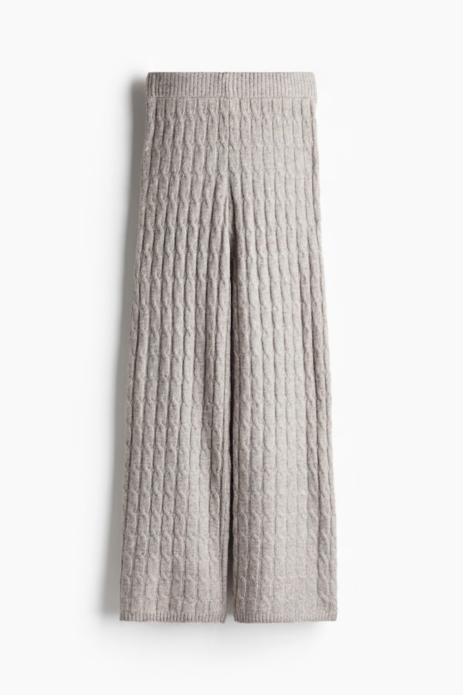 Cable-knit trousers - Greige/White - 1