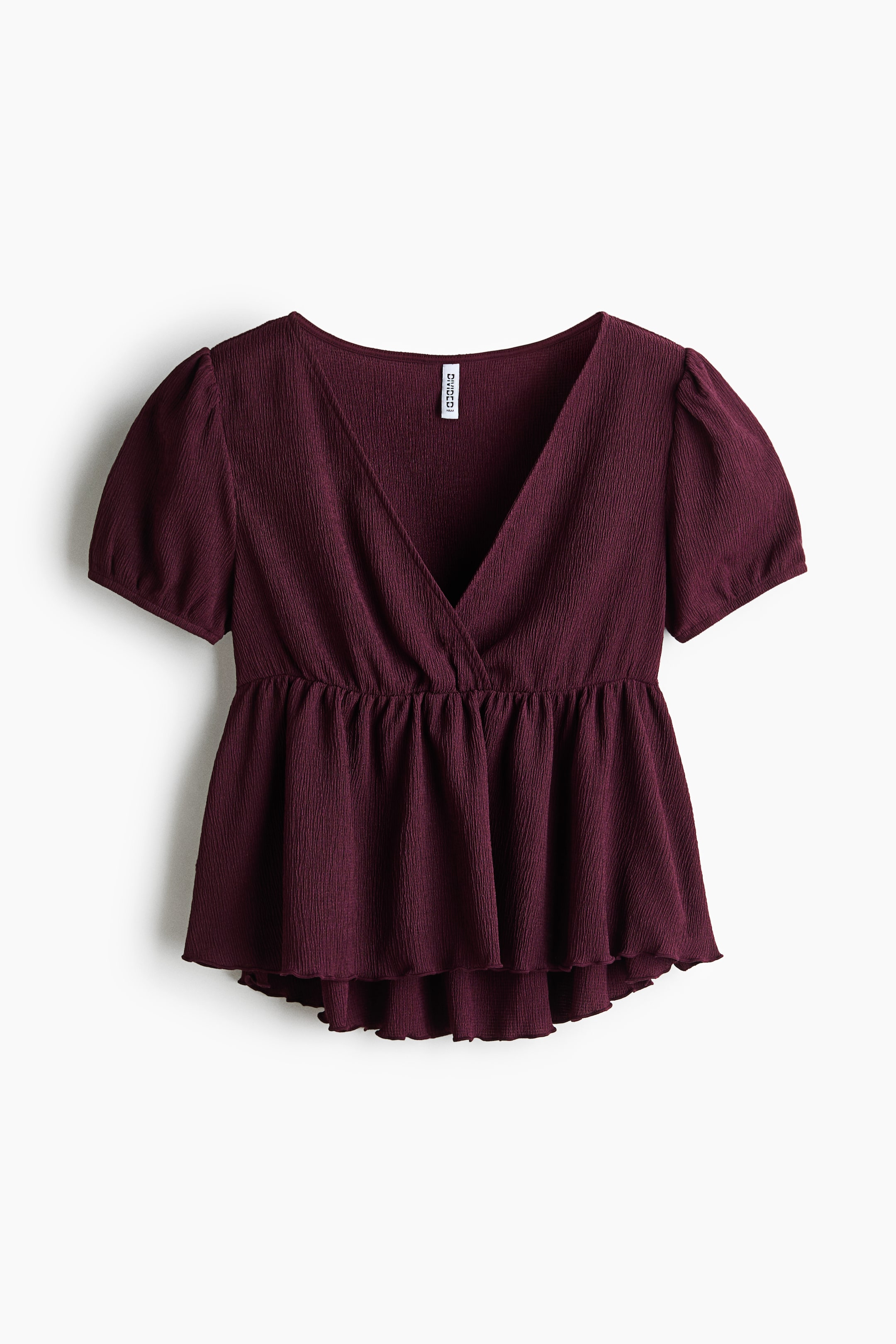 View larger image: Crinkled Jersey Top - Plum red - Ladies | H&M US 1