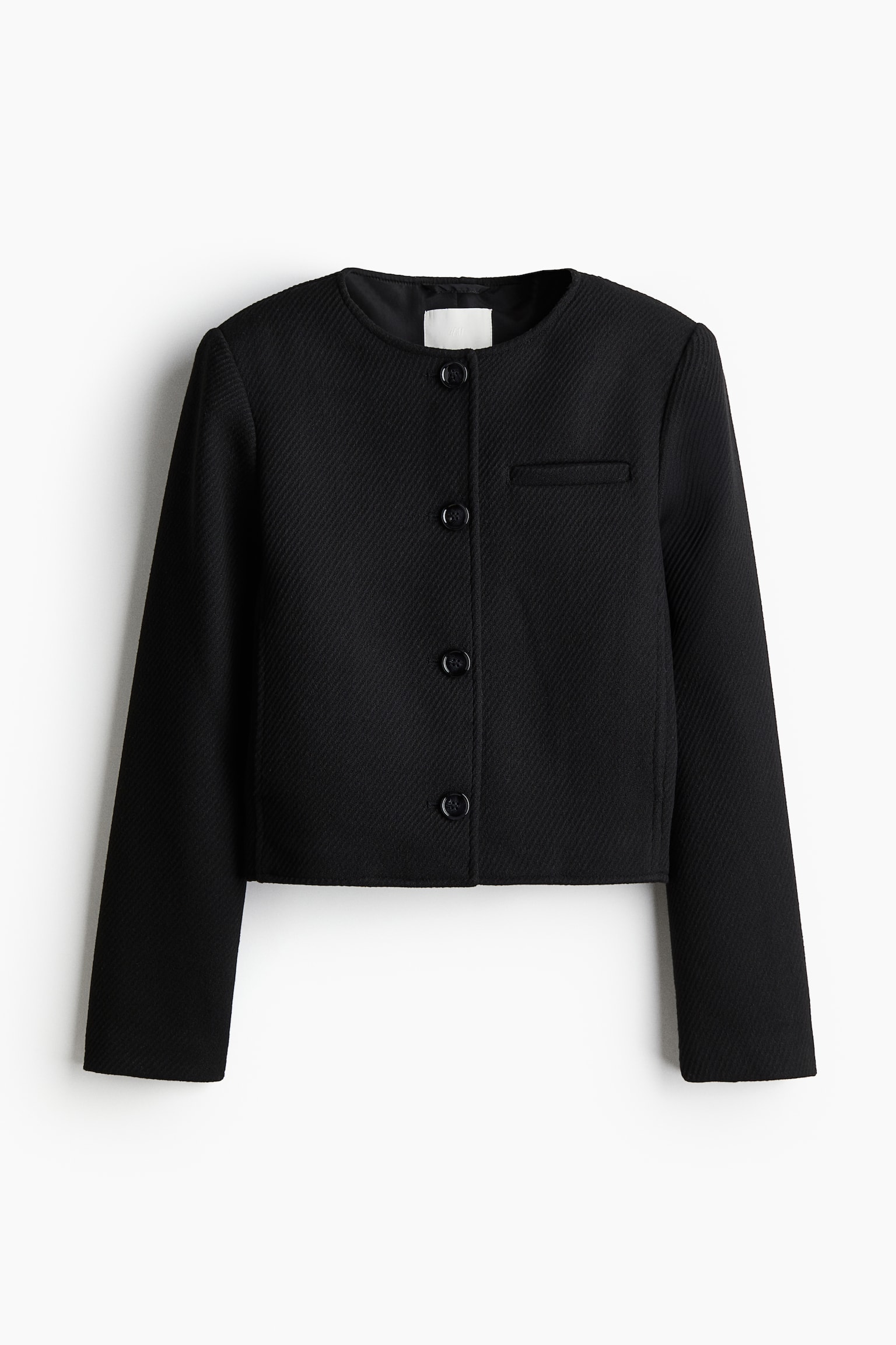 Veste courte en twill - Noir/Crème - 2