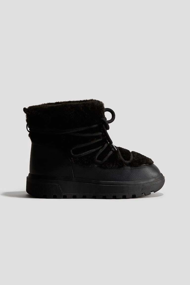 Warm-lined fluffy snow boots Black Kids H&M GB