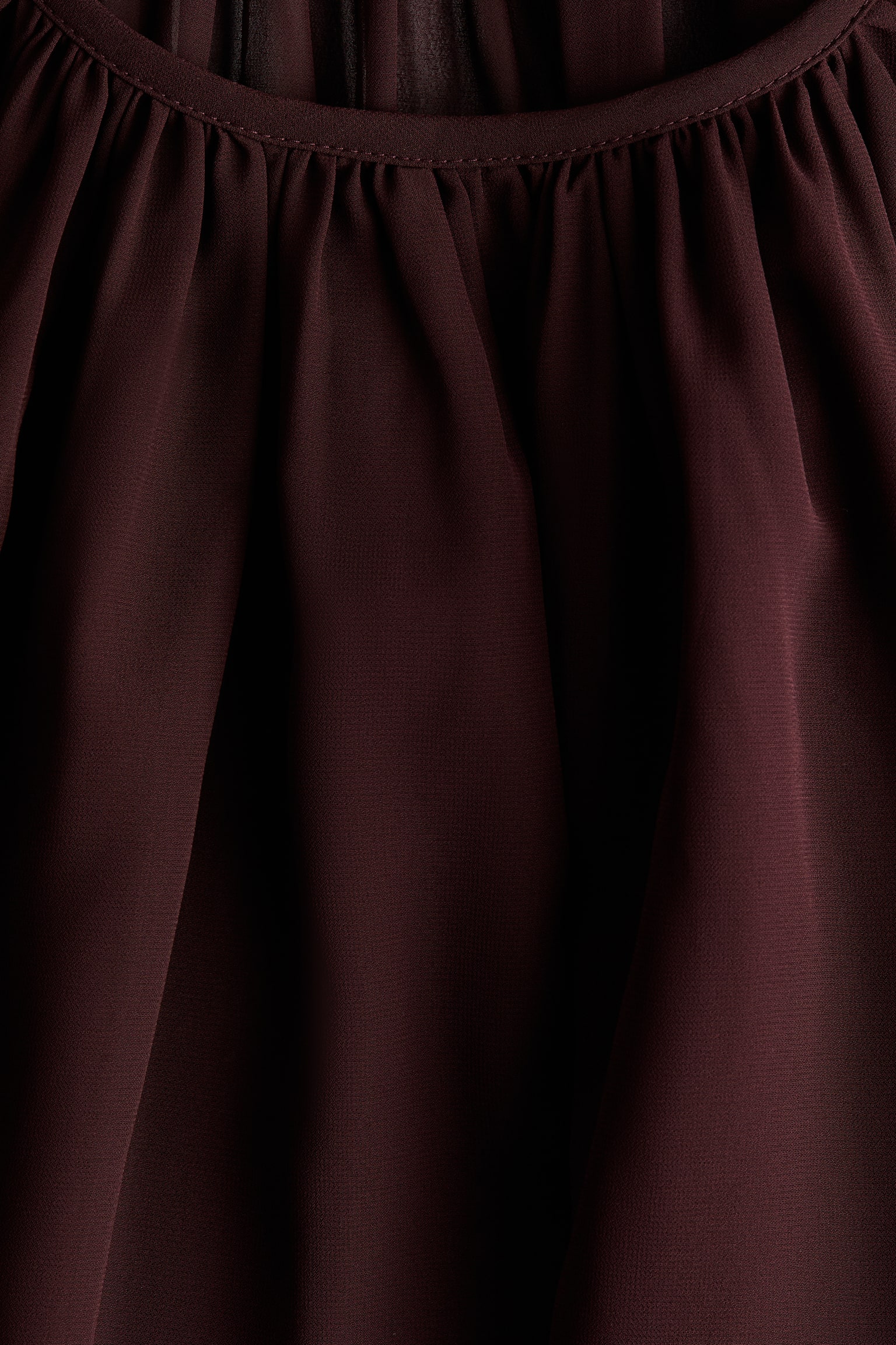 Camicetta trasparente con volant - Marrone scuro - 4