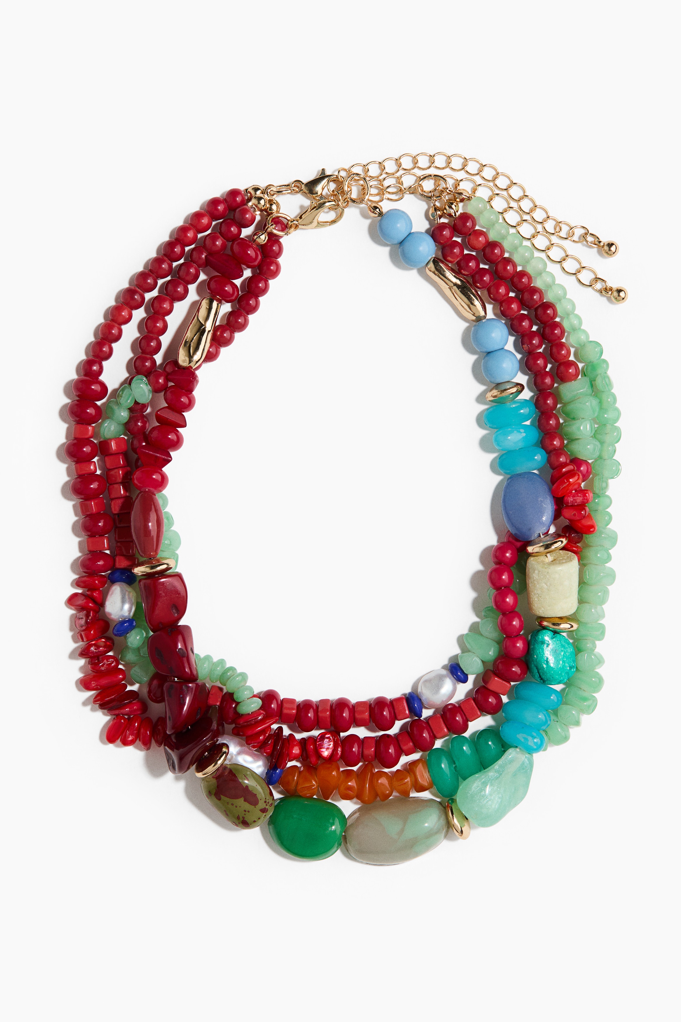 Collane di perline 2 pezzi - Turchese/rosso/blu