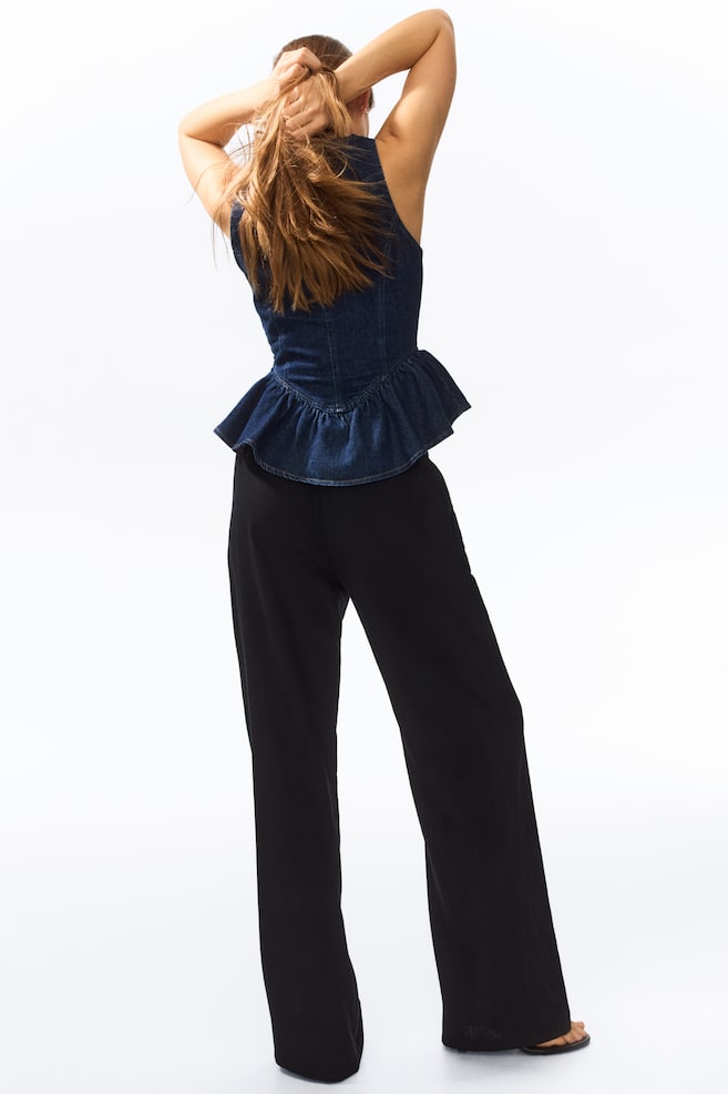Pantalón en mezcla de lino con cordón de ajuste - Negro/Beige claro/Negro/Rayas/Marfil/Verde oliva/Rojo teja - 5