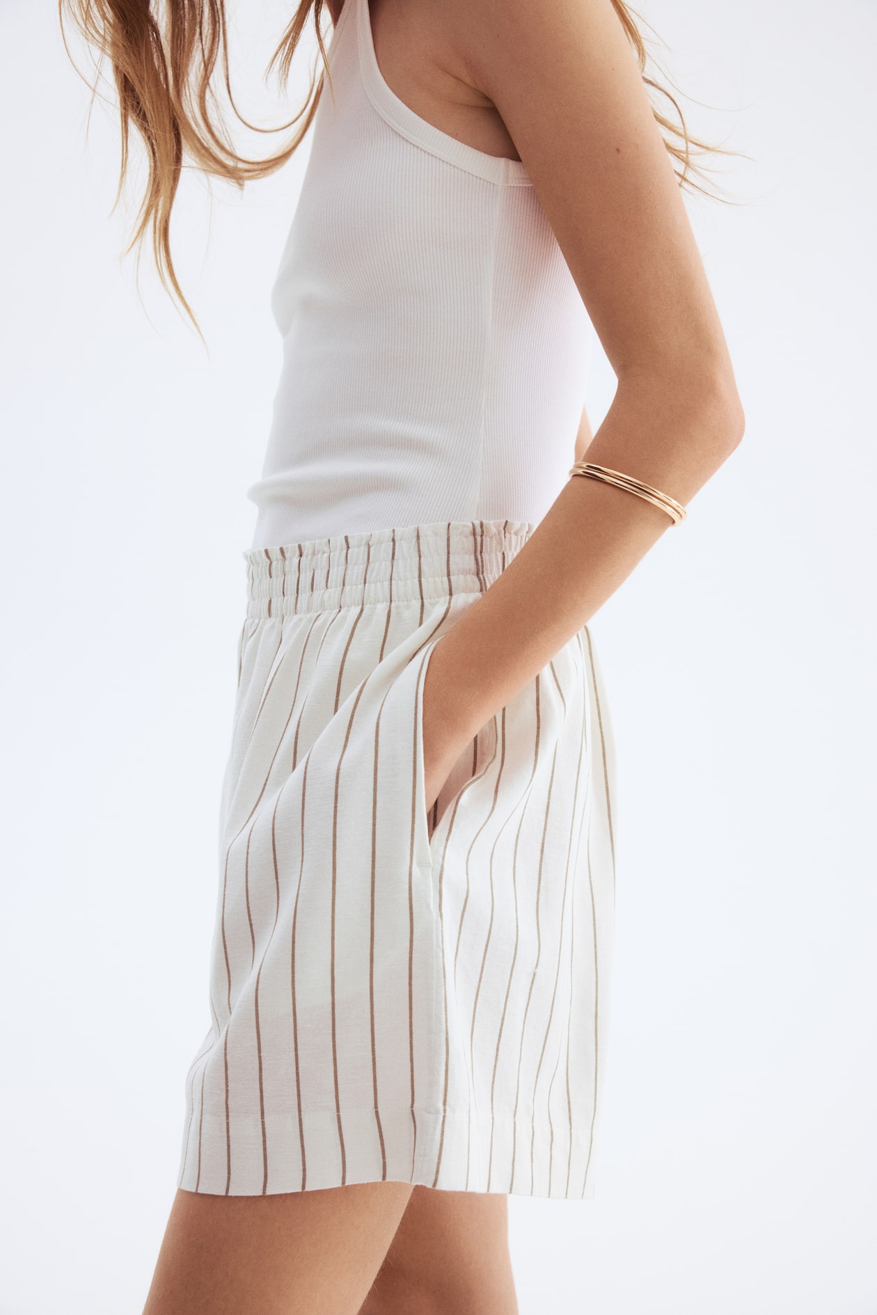 Linen-Blend Shorts - image 3