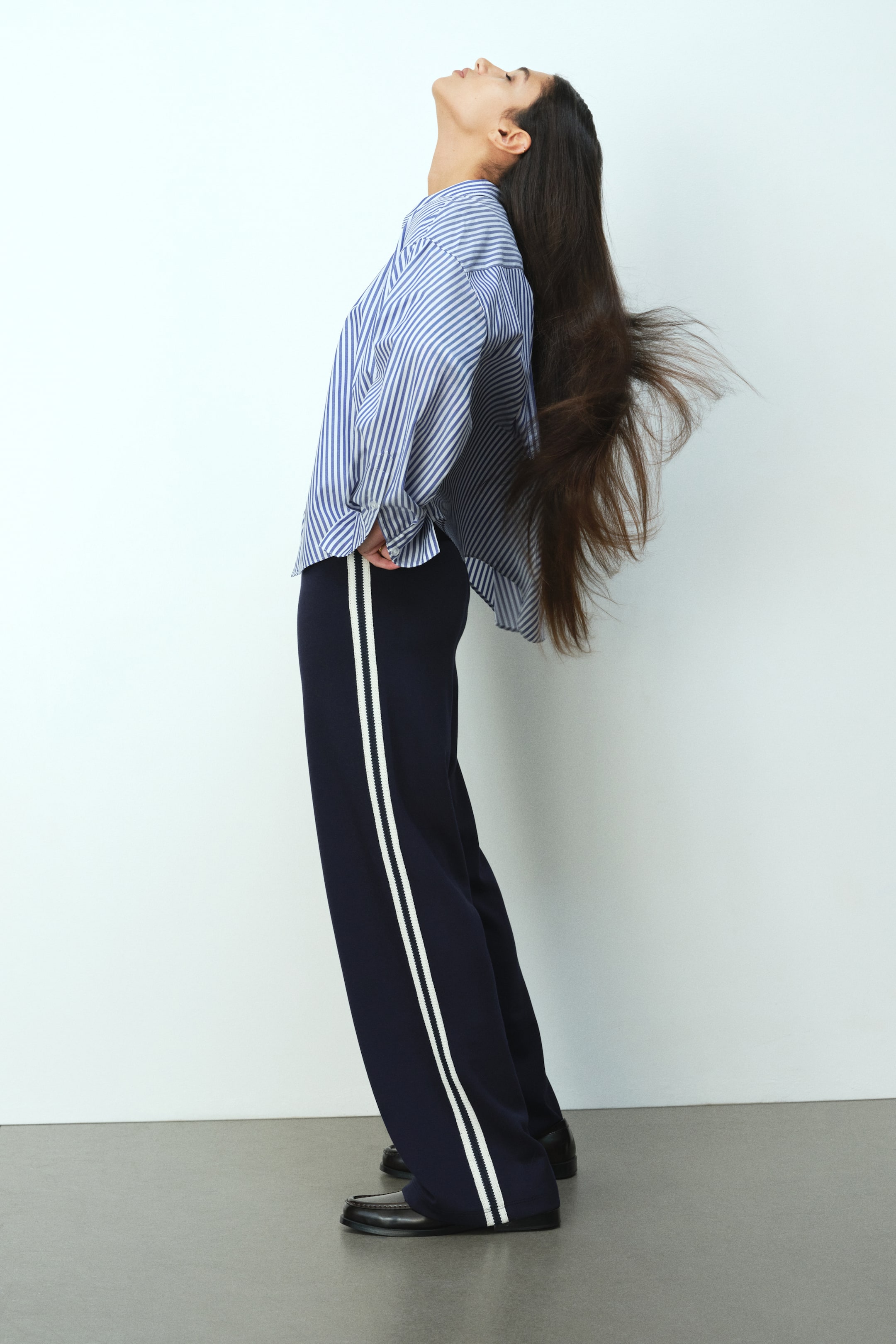 View larger image: Loose-fit shirt - Blue/White striped - Ladies | H&M IE 3