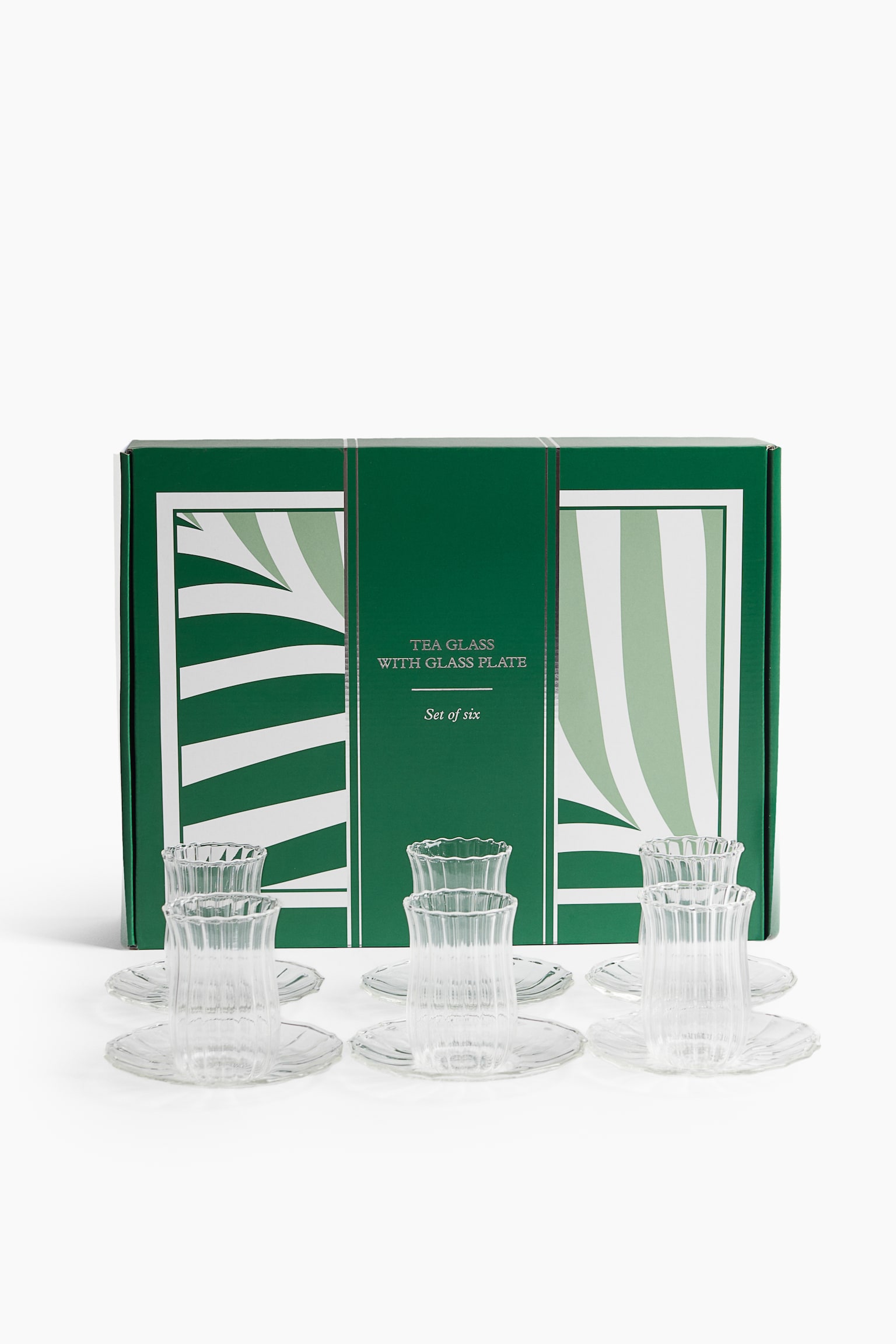 6-pack tea glasses with saucers - Transparente