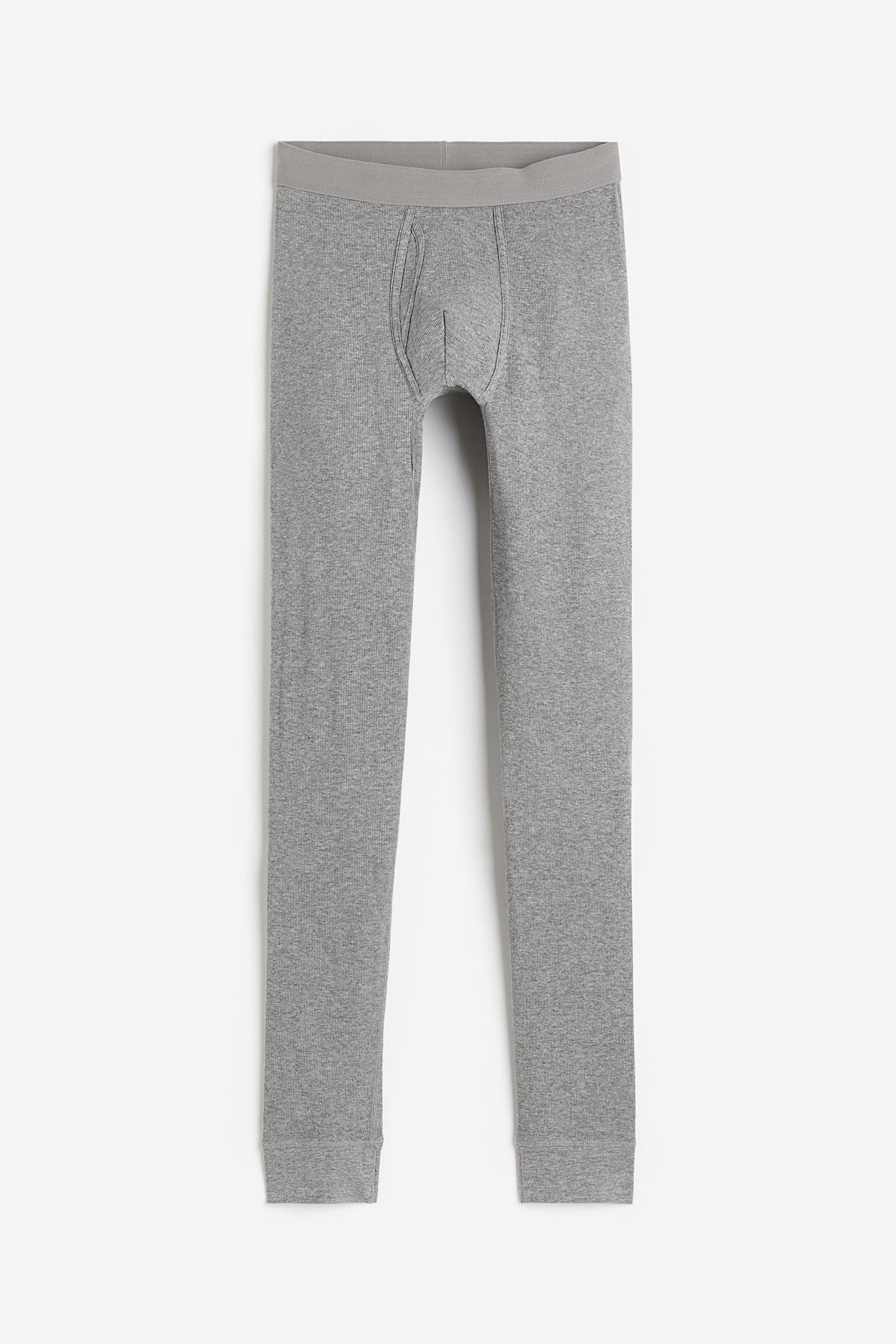 Ribbed longjohns - Grey/Black - 1