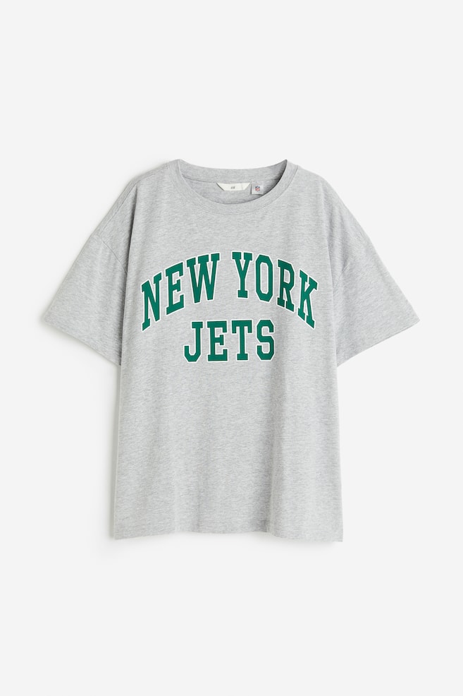 Oversized printed T-shirt - Light grey marl/New York Jets/Cream/NFL/White/Mickey Mouse/Red/Harvard University/dc/dc/dc/dc/dc/dc/dc/dc - 2