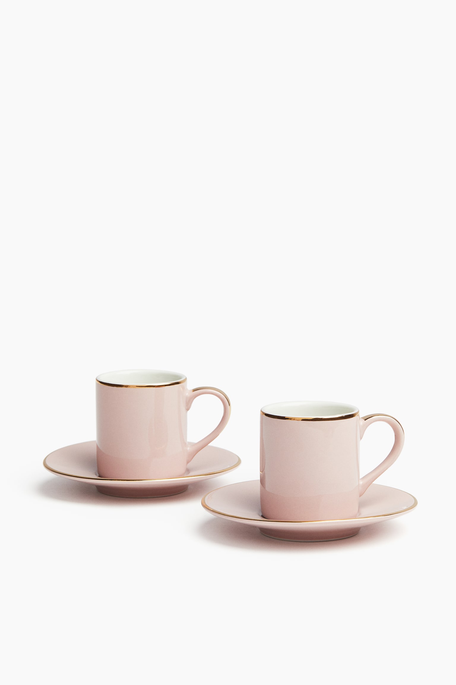 2-pack espresso cup and saucer - Light pink/Dark green/White/Leopard print/Black - 1