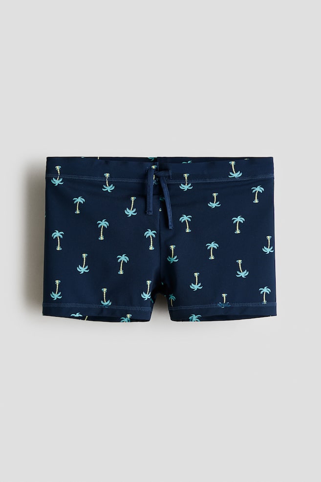 Badehose - Marineblau/Palmen/Dunkelblau - 1