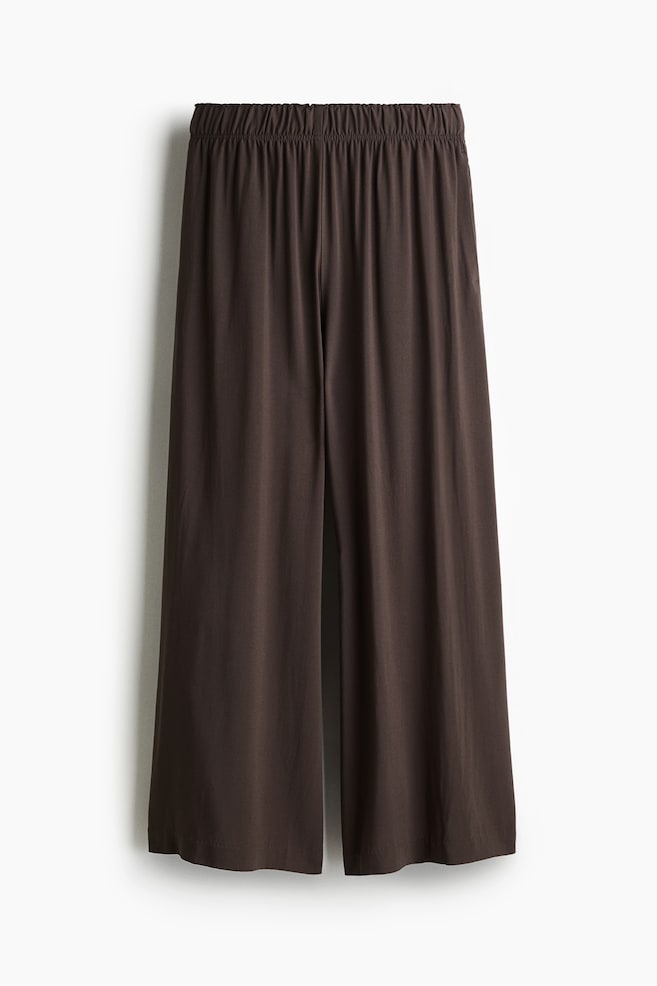 Cropped pull-on trousers - Dark brown - 1