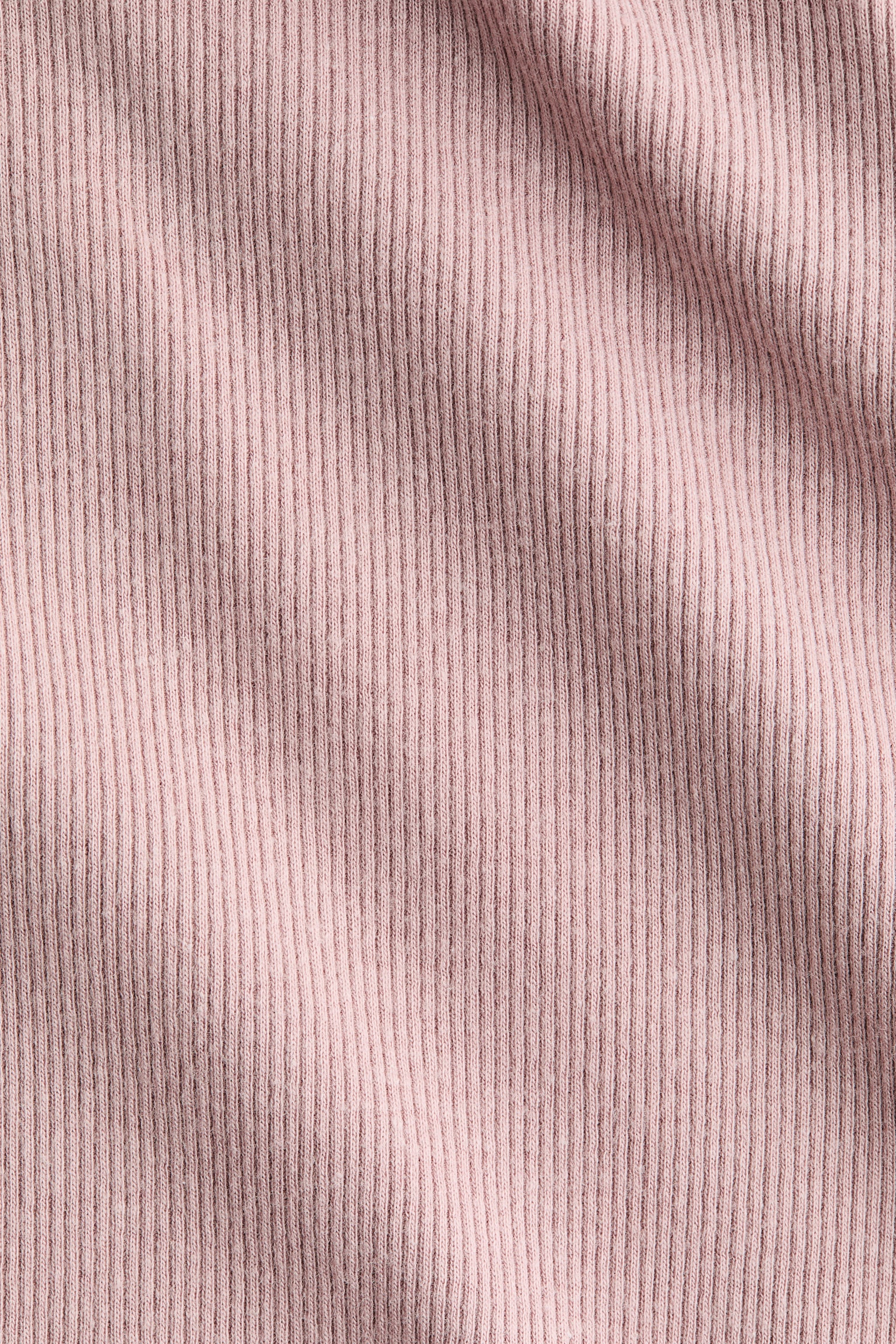 Женский топ H&M Ribbed Cotton-Blend Top, цвет: Пыльный розовый — фото 5