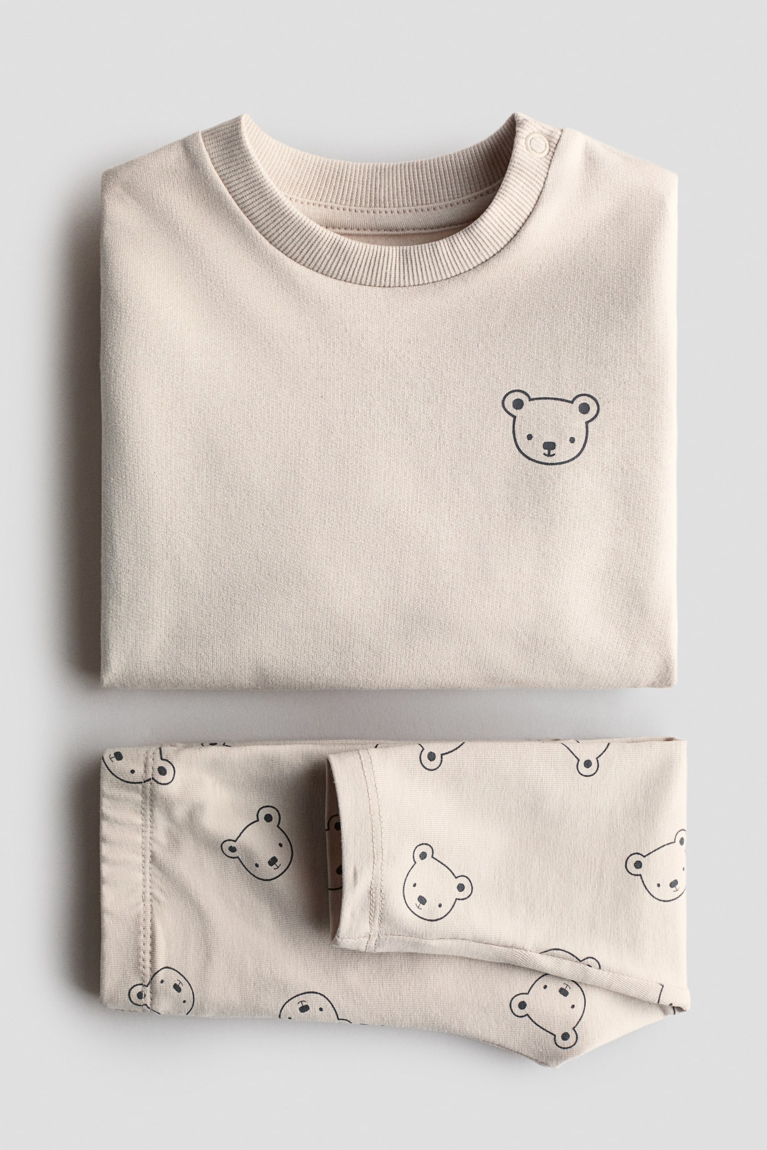 2-piece sweatshirt and leggings set - Light beige/Bears/Light purple/Hearts/Light blue/Hearts/Light pink/Cherries/Navy blue/Striped/Beige/Floral/Cream/Mouse/Dusty pink/Apples/Light beige/Bear/Light dusty blue/Hello Friend/White/Hearts - 2