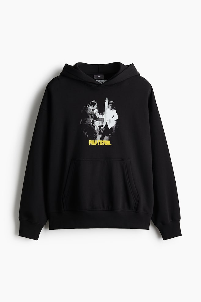 Oversized Fit Printed Hoodie - Black/Pulp Fiction/Dark blue/NBA/Black/Iron Maiden/Black/The Cure - 1